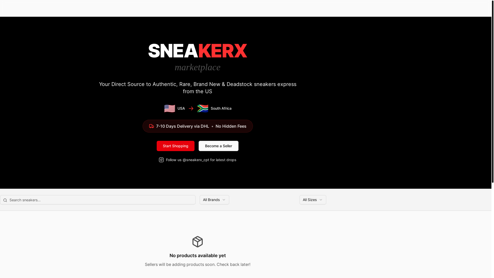 website screenshot of https://snkrxcpt.com/