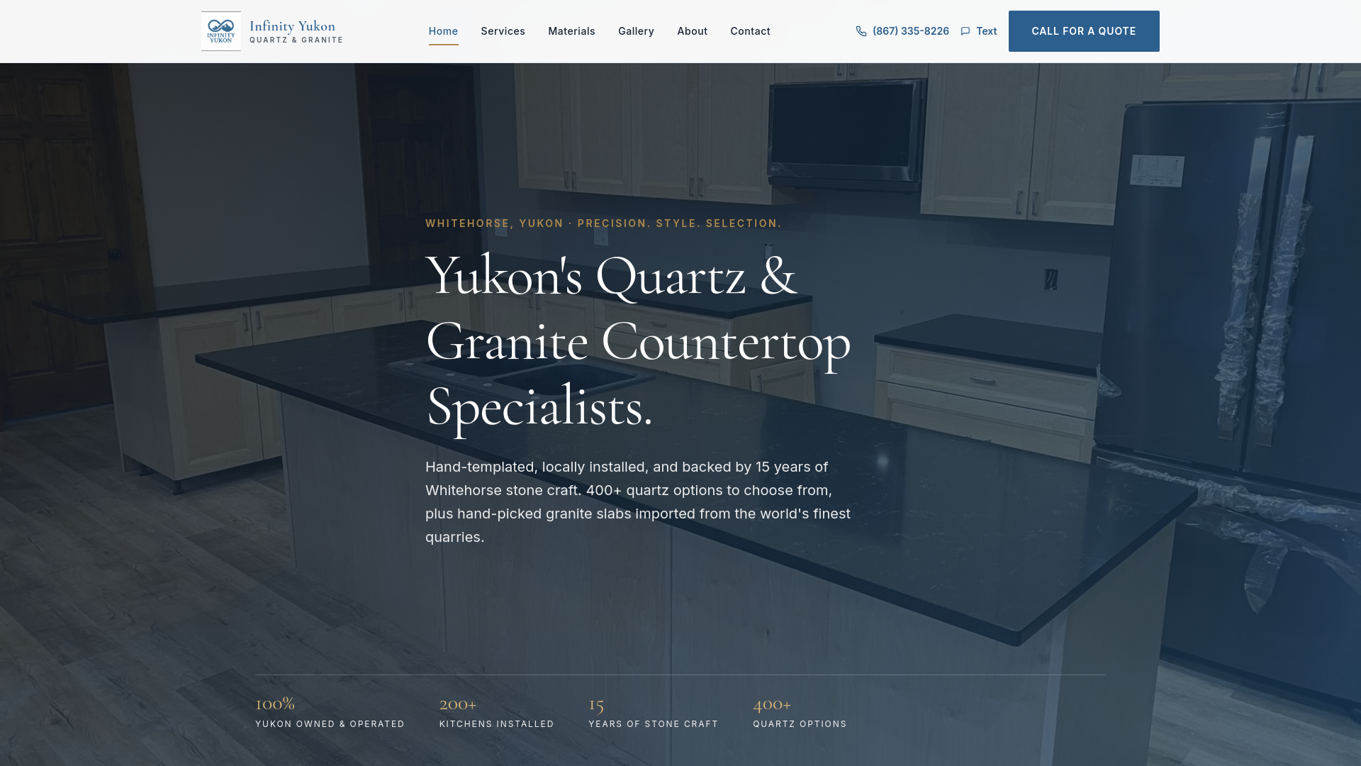 website screenshot of https://infinityyukon.com/