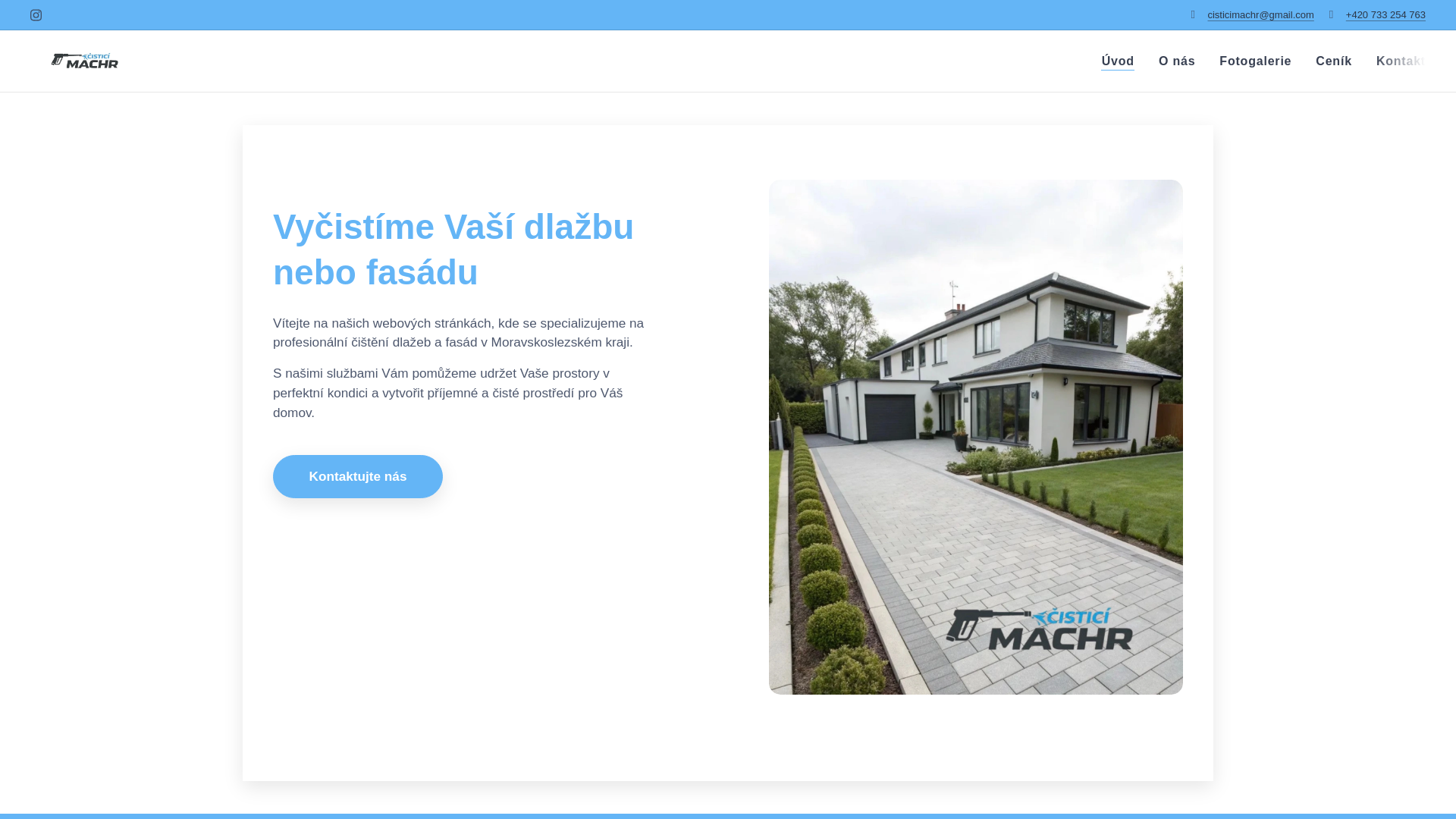 website screenshot of https://cisticimachr.cz