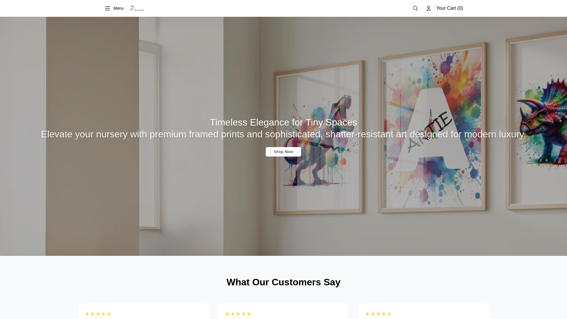 website screenshot of https://tillystotstop.shop/