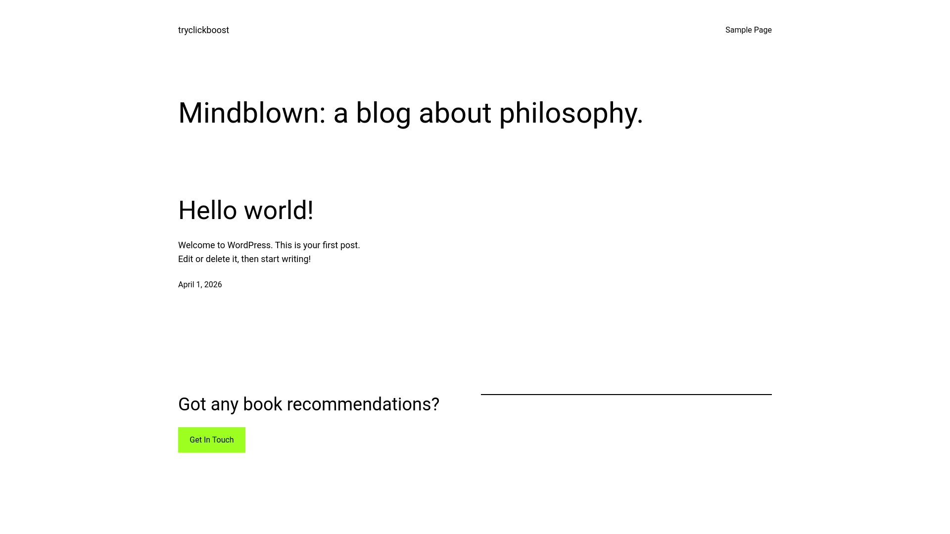 website screenshot of https://tryclickboost.com/
