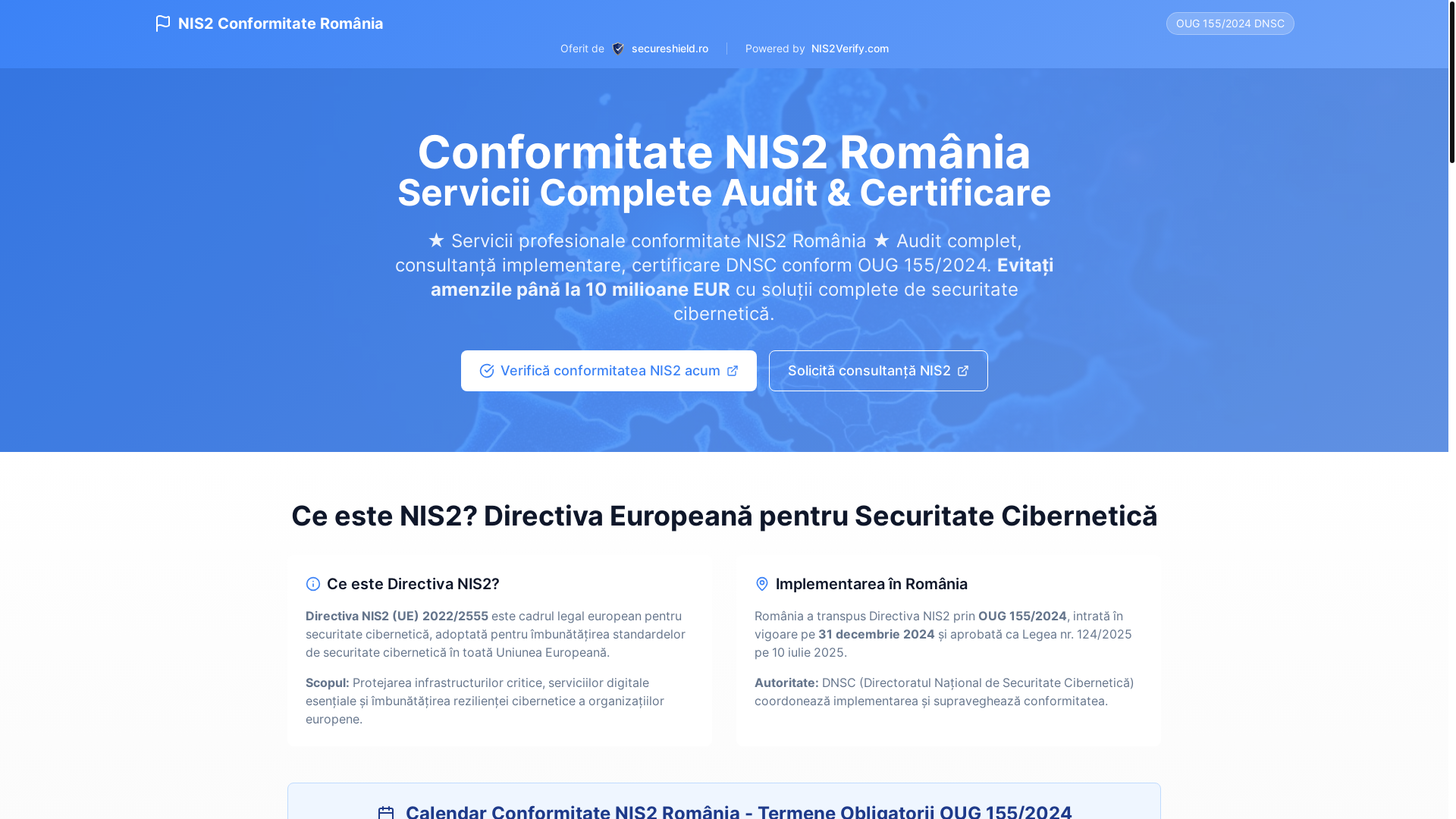 website screenshot of https://nis2-conformitate.ro/