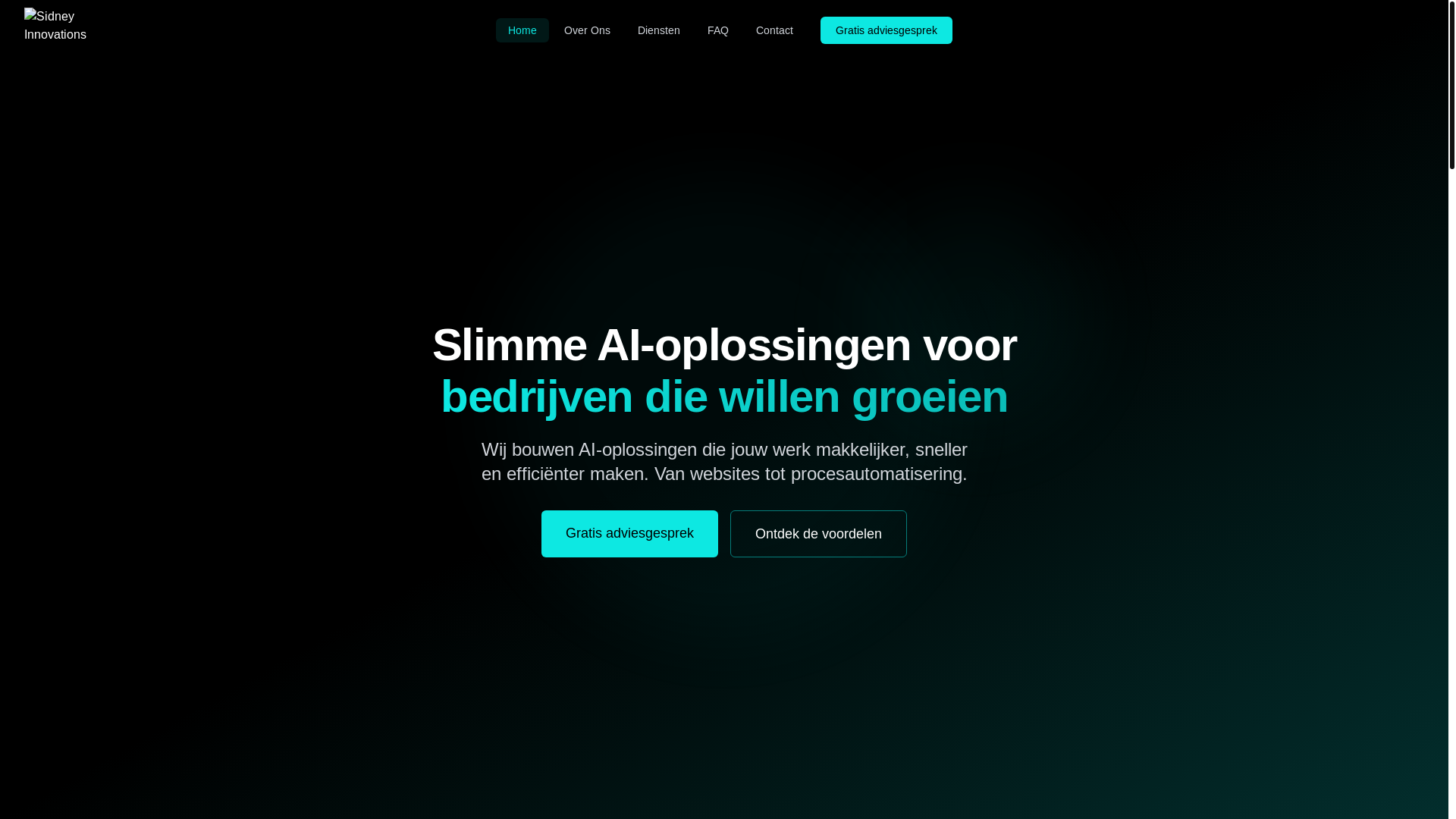 website screenshot of https://sidneyinnovations.com/