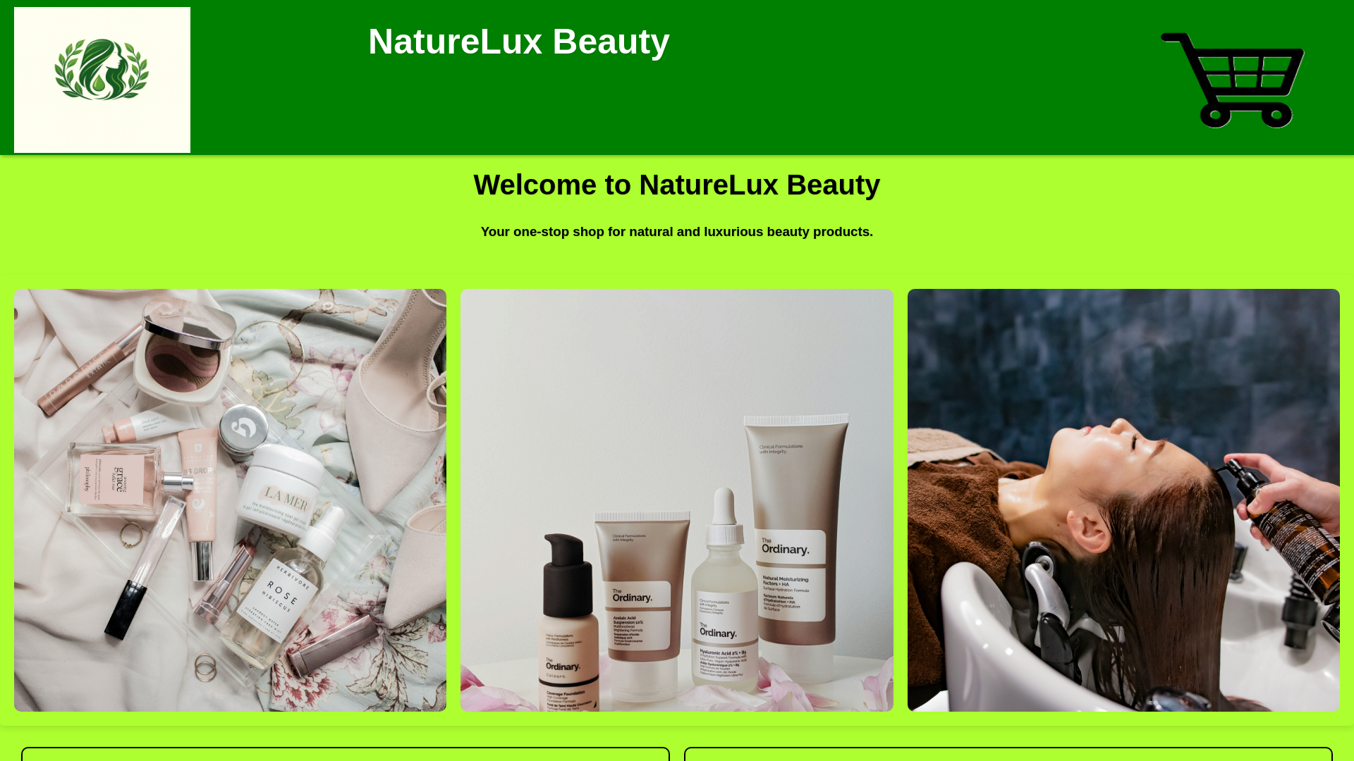 website screenshot of https://natureluxbeauty.pages.dev/