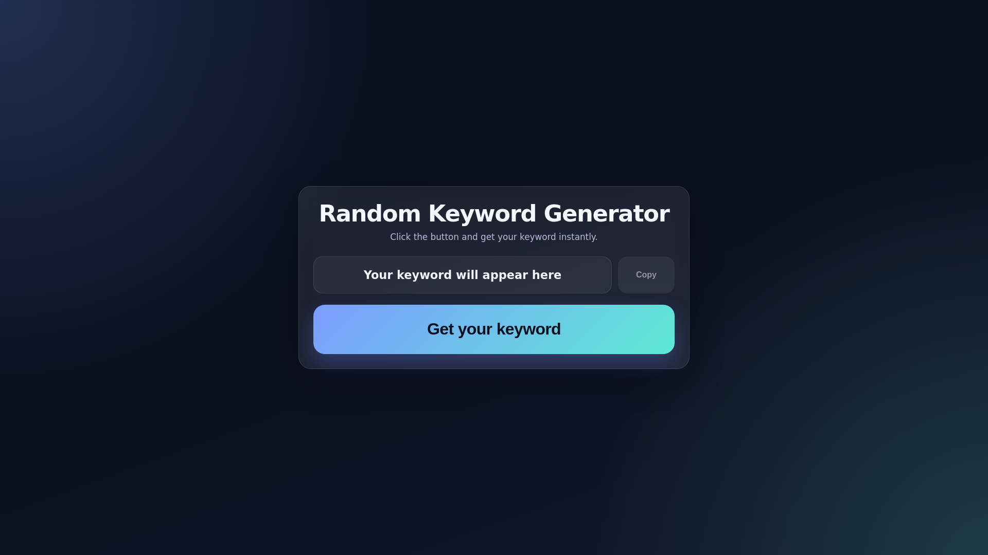 website screenshot of https://getkeyword.xyz