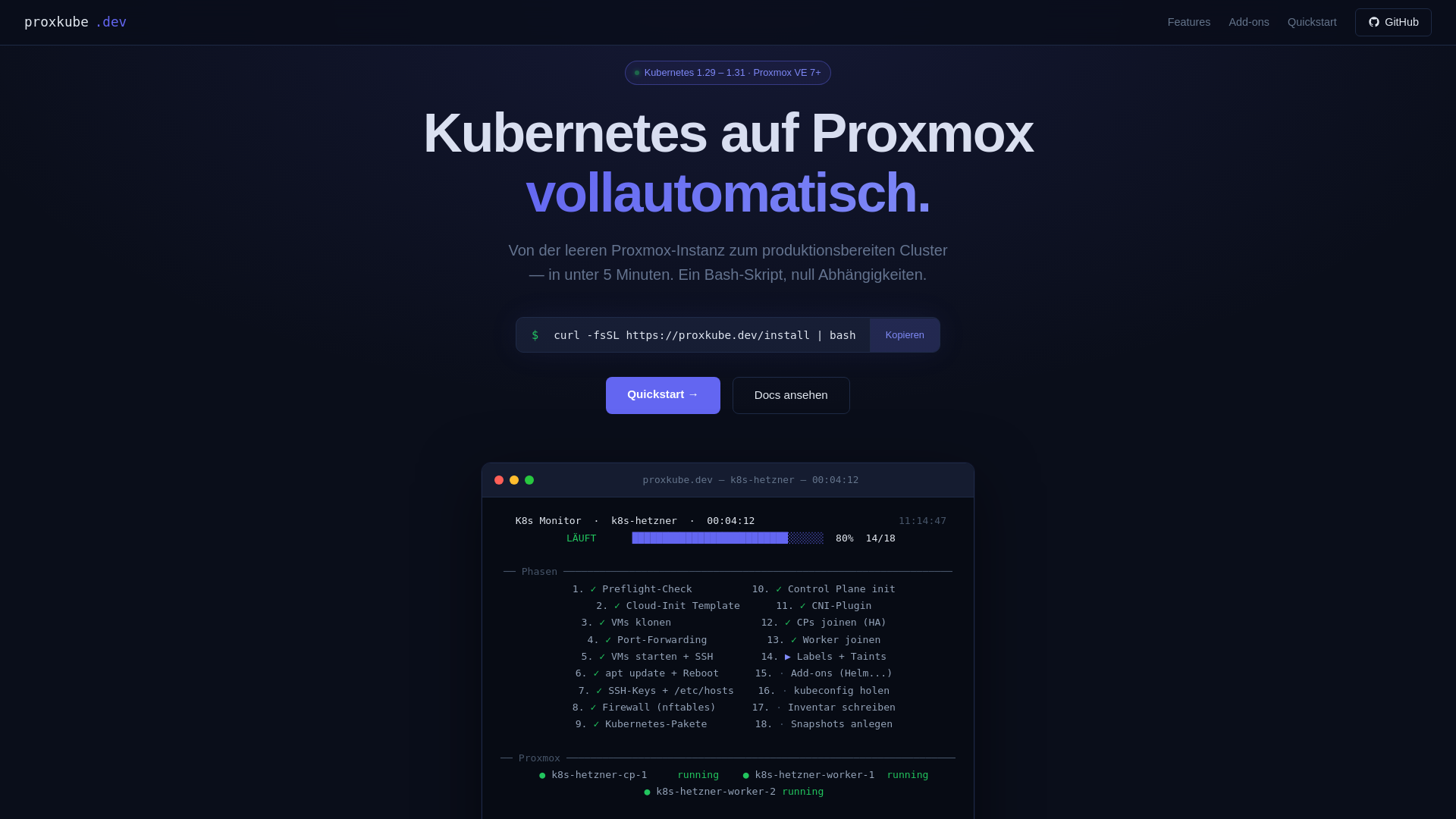website screenshot of https://proxmox-k8s.pages.dev/