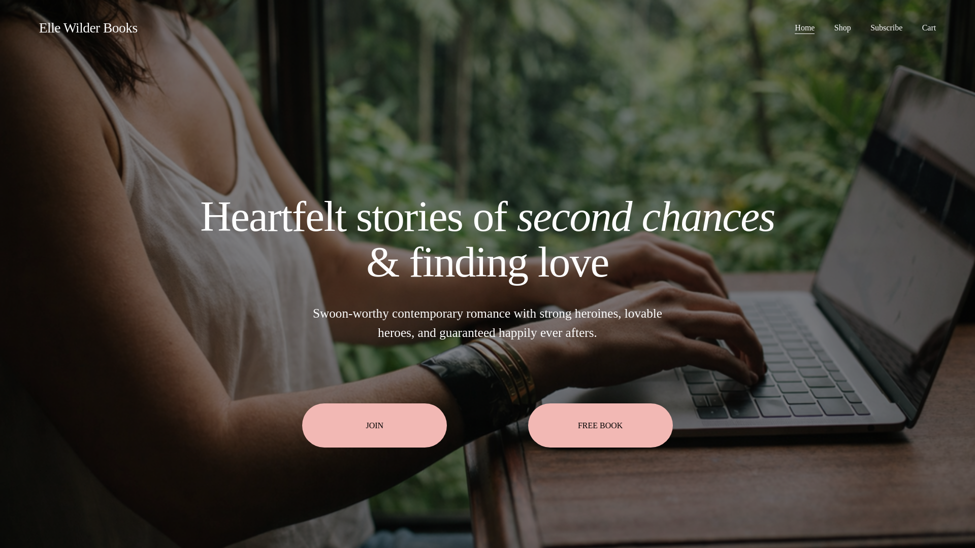 website screenshot of https://ellewilderbooks.com/