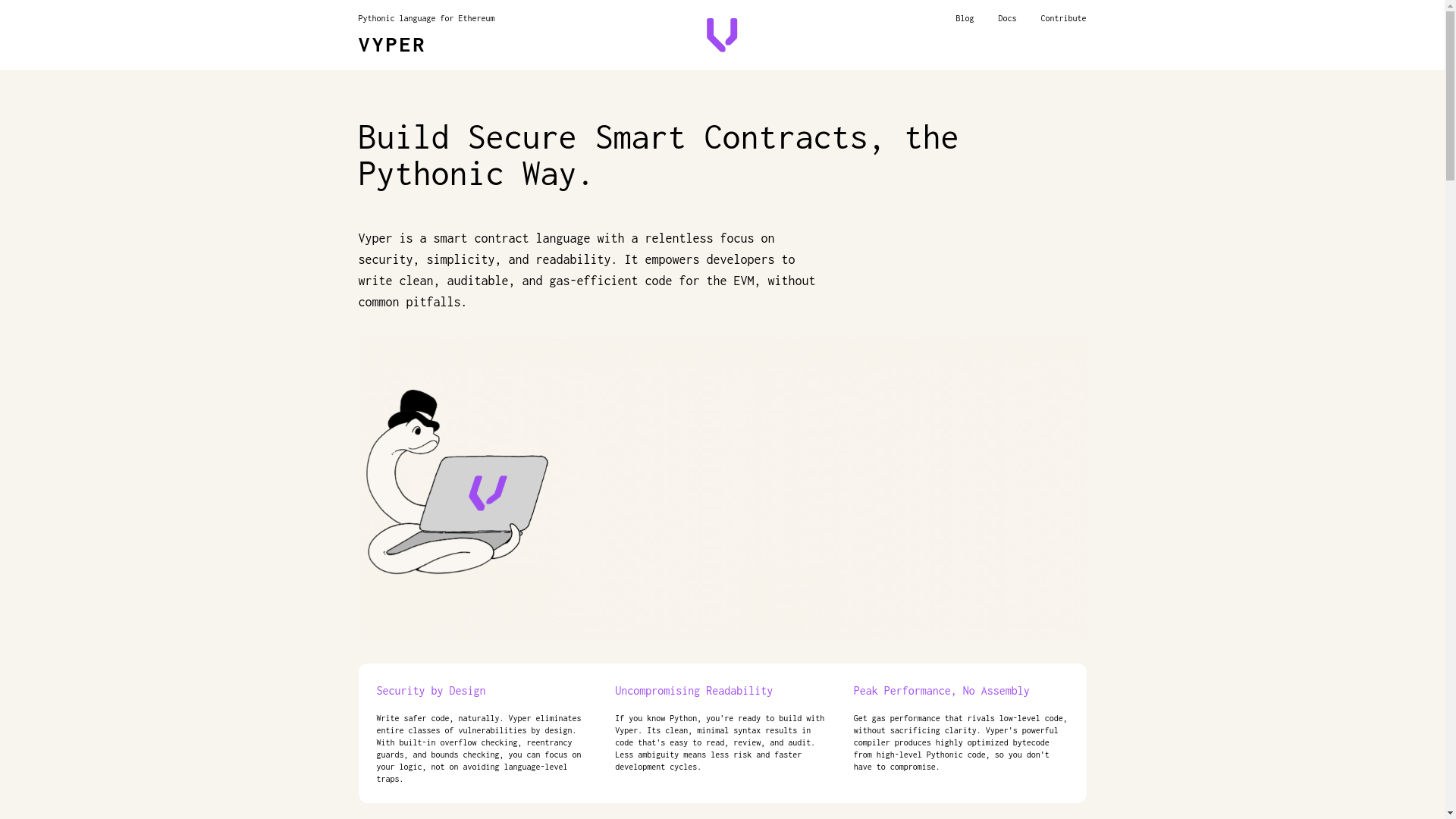 website screenshot of https://vyper-landing.pages.dev/