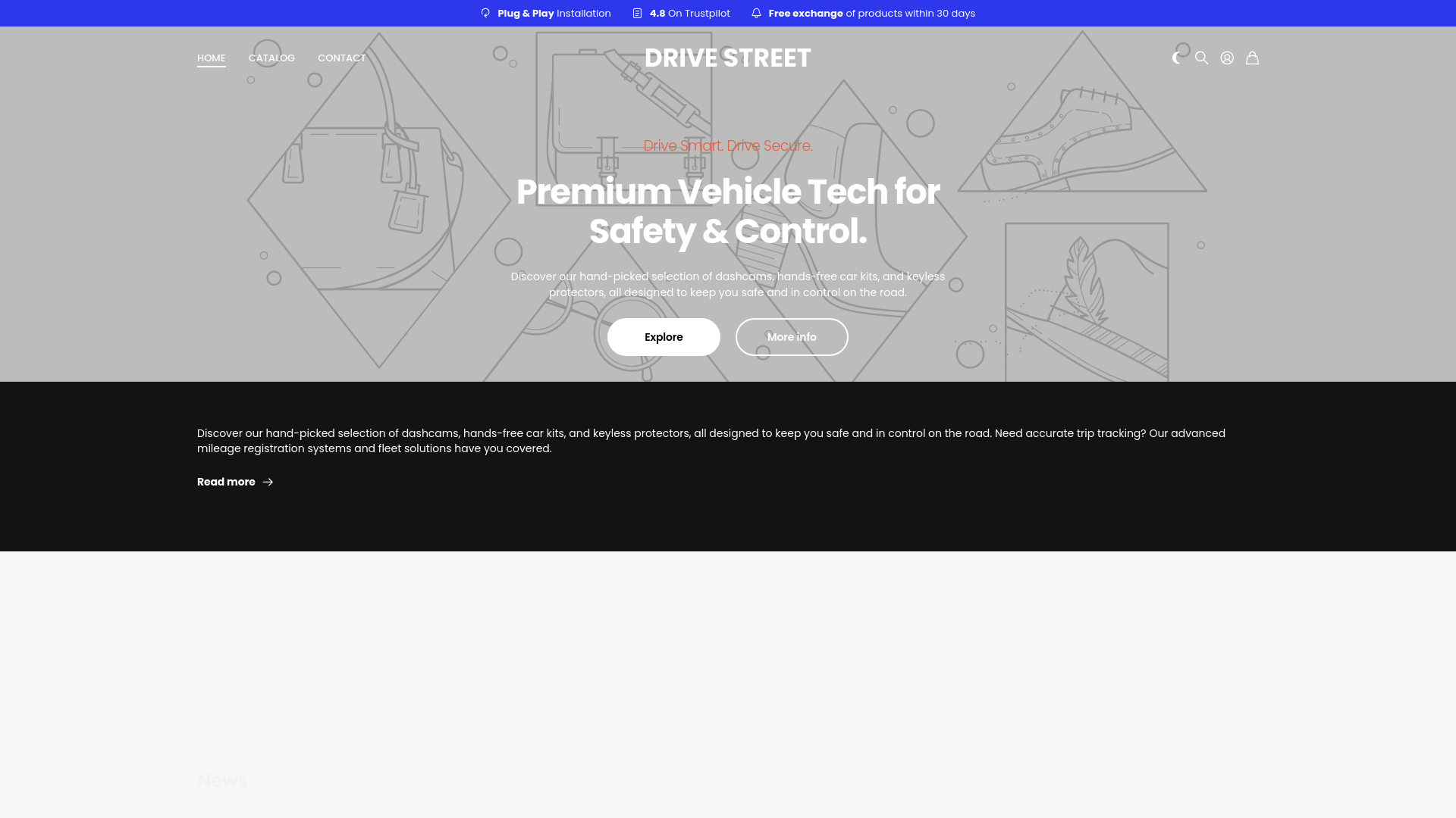 website screenshot of https://drivestreet.shop