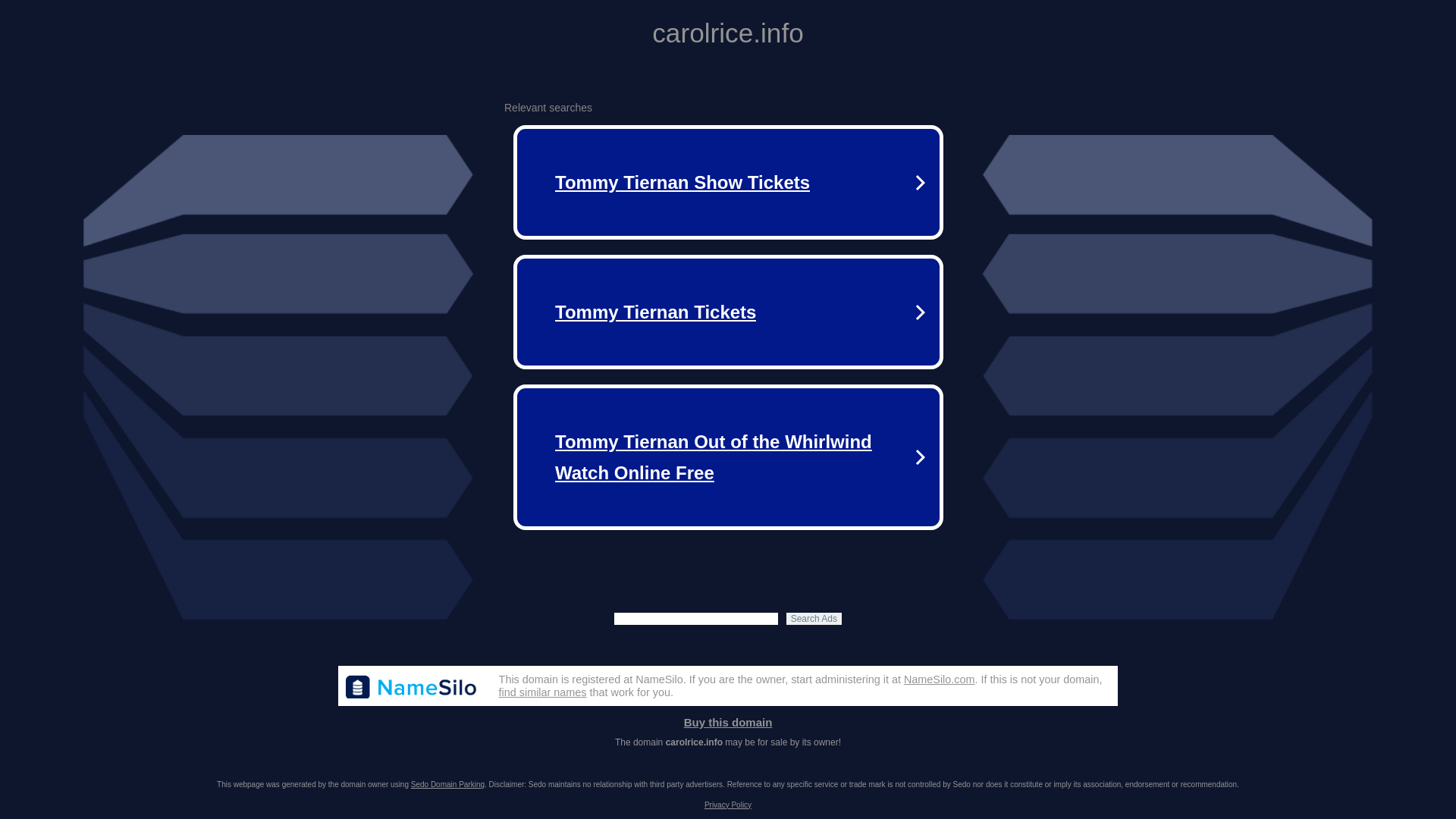 website screenshot of https://carolrice.info/