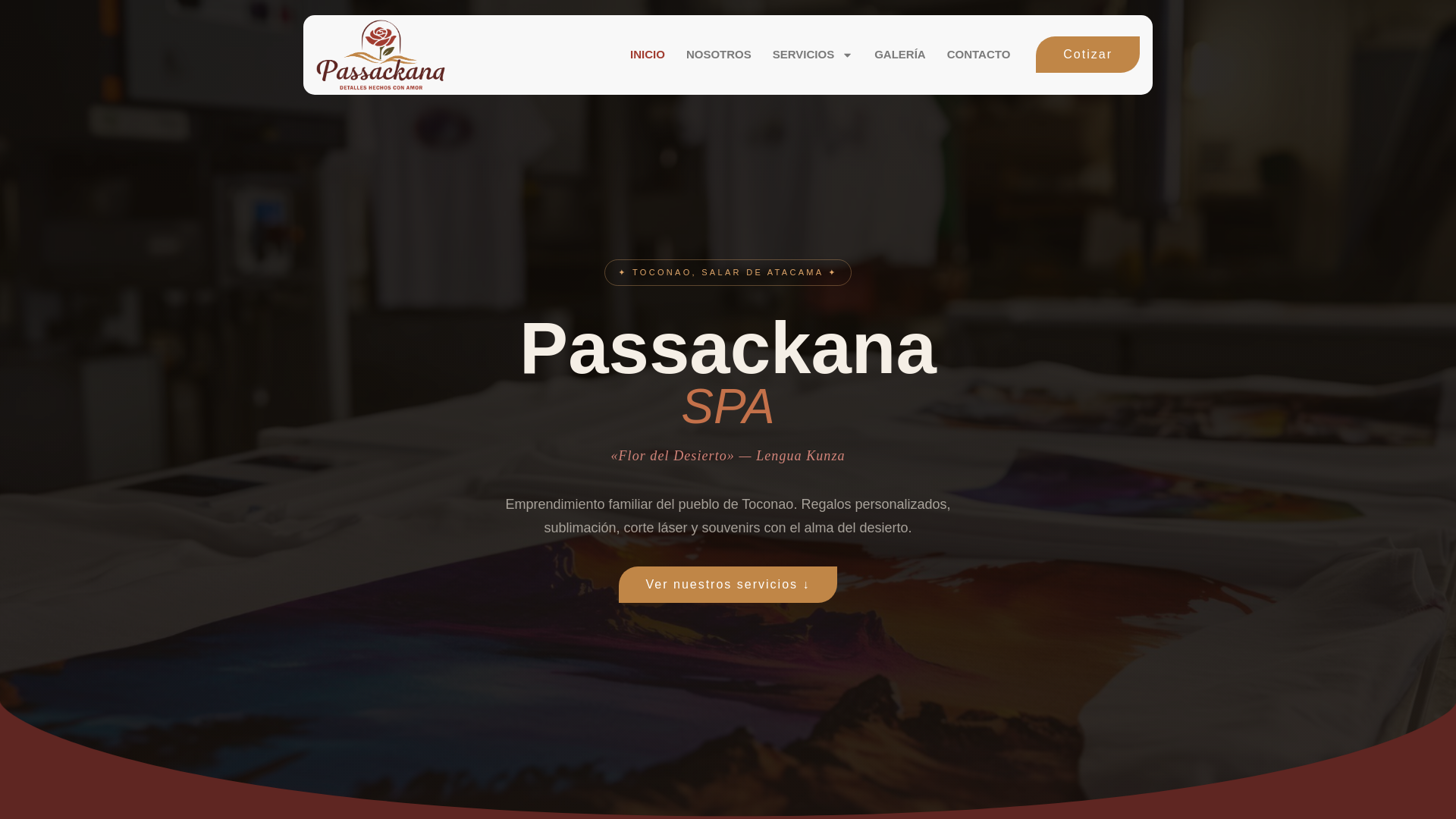 website screenshot of https://passackanaflordeldesierto.cl/
