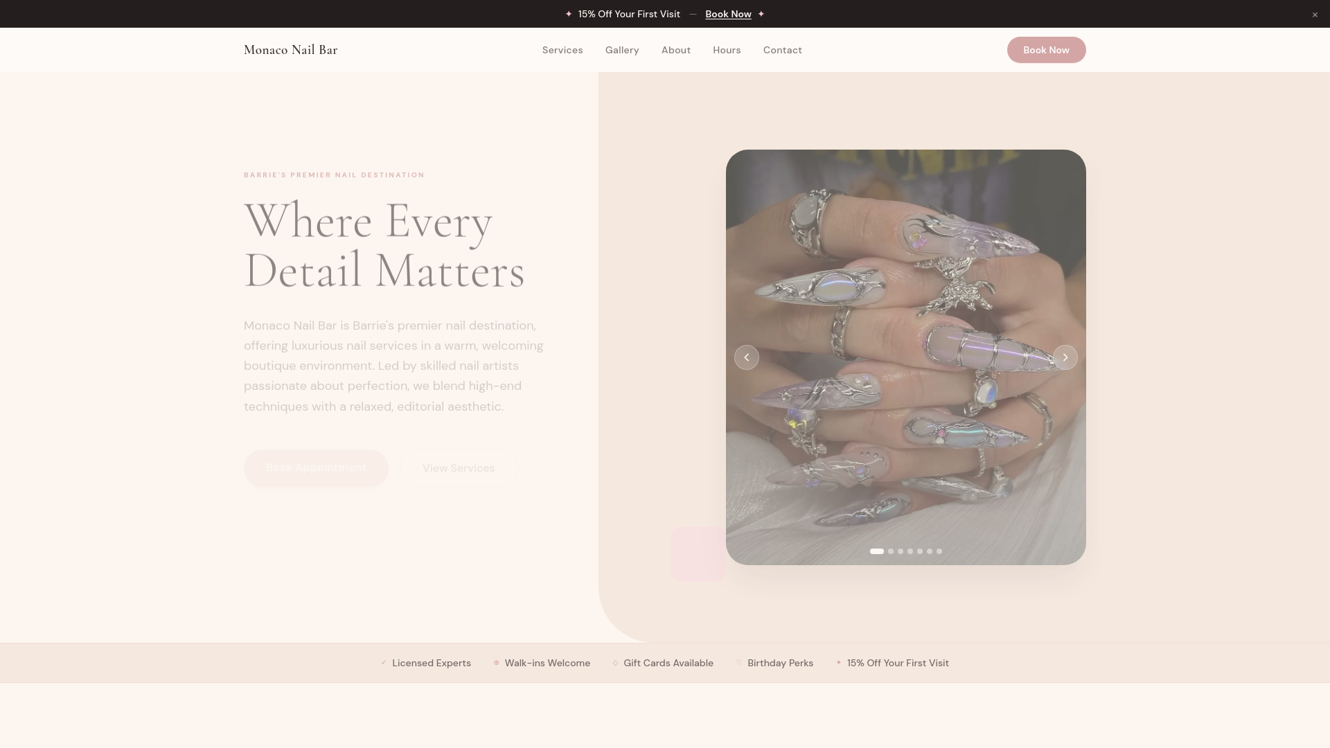 website screenshot of https://monaconailbar.com/