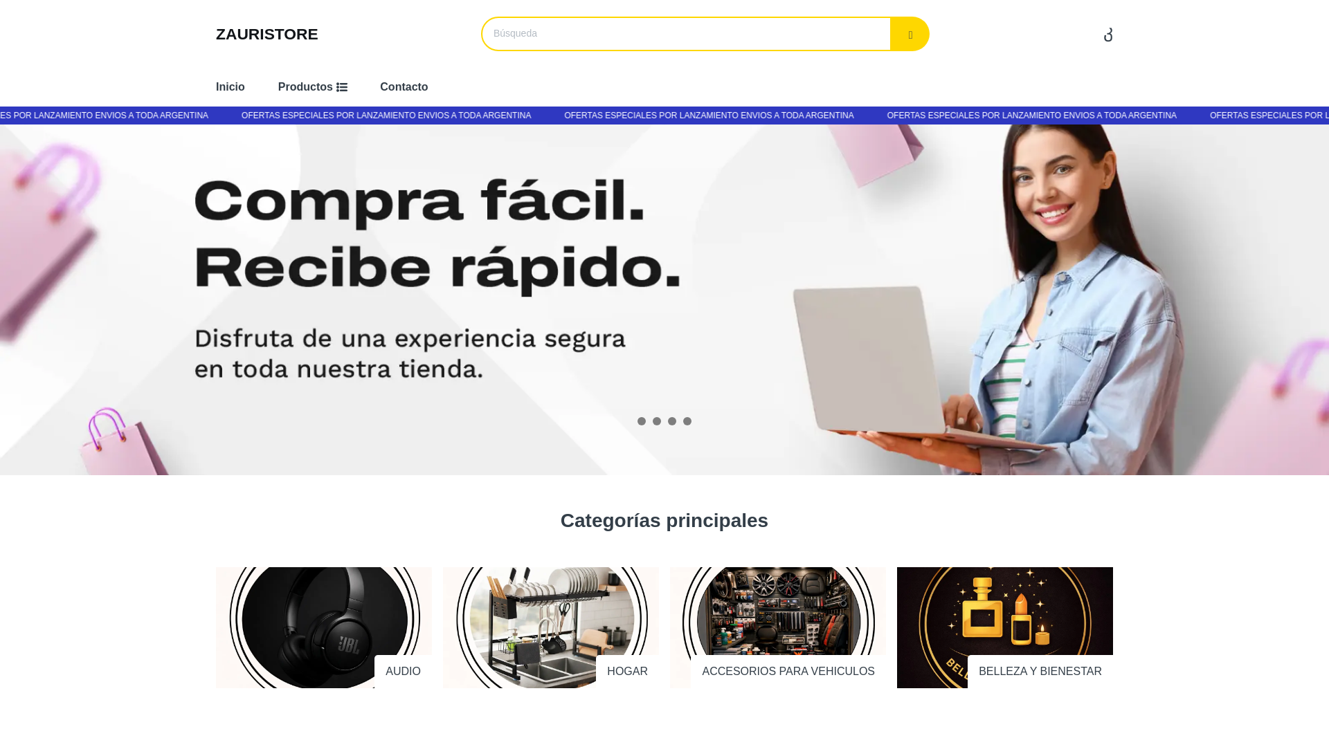 website screenshot of https://zauristore.online/
