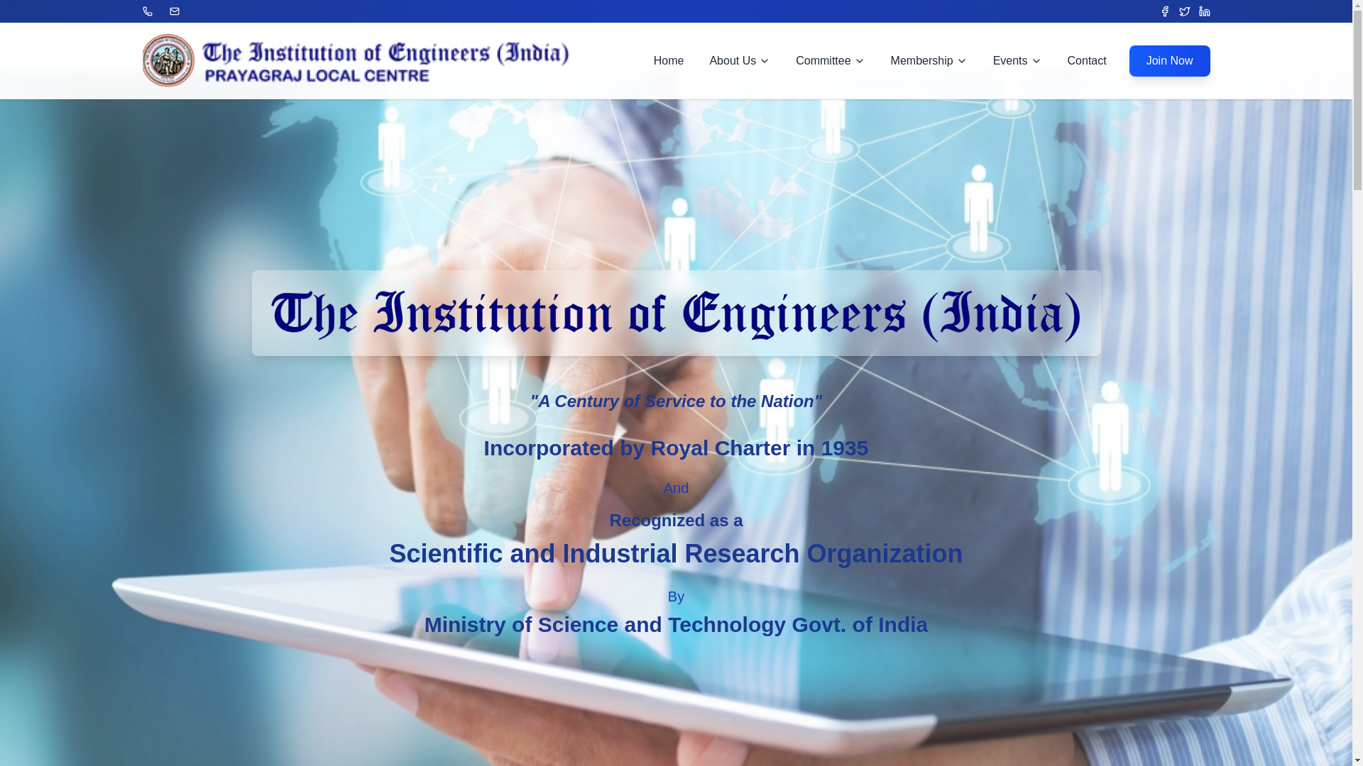 website screenshot of https://ieiprayagraj.org.in/