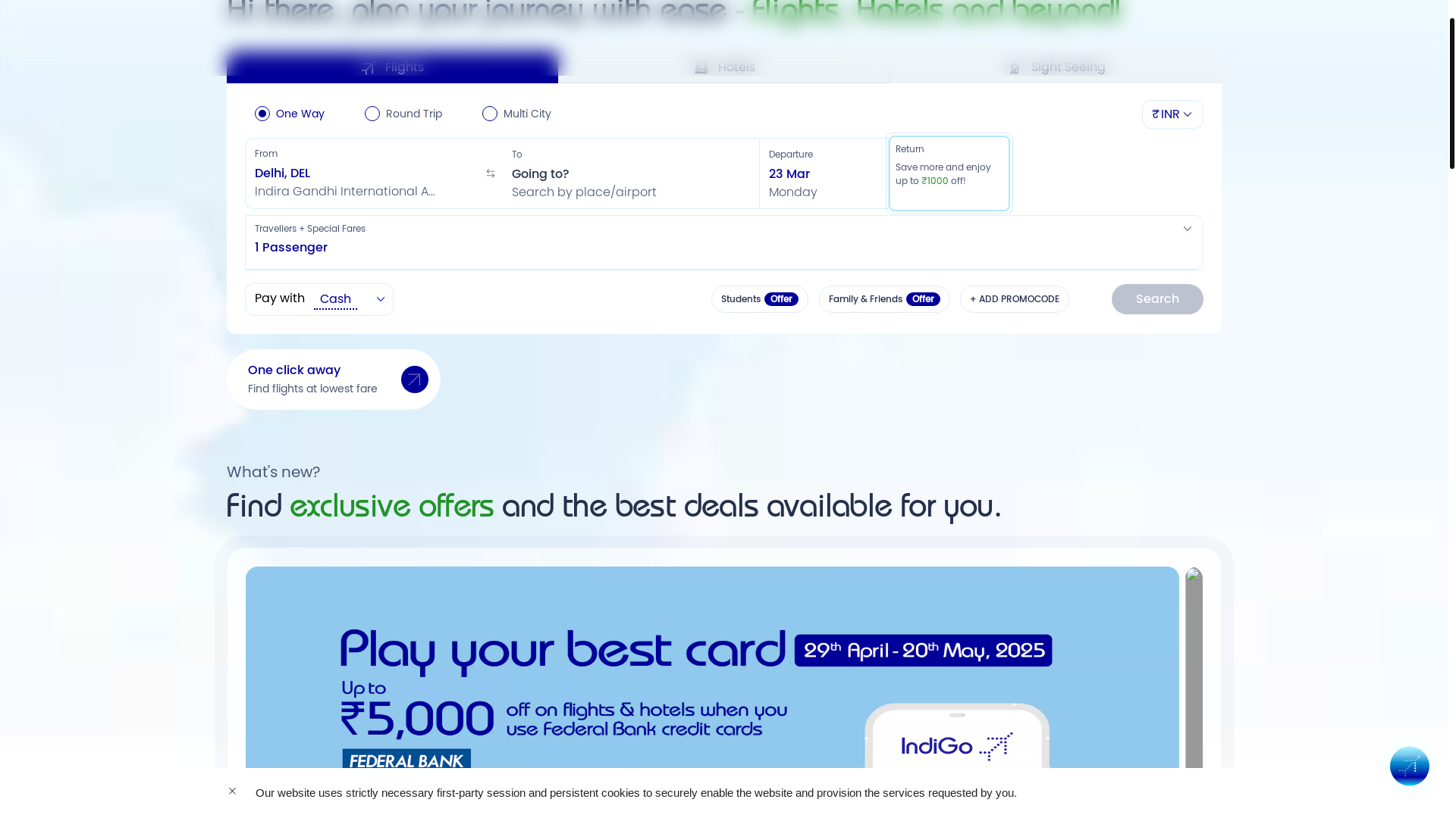 website screenshot of https://www.goindigo.in