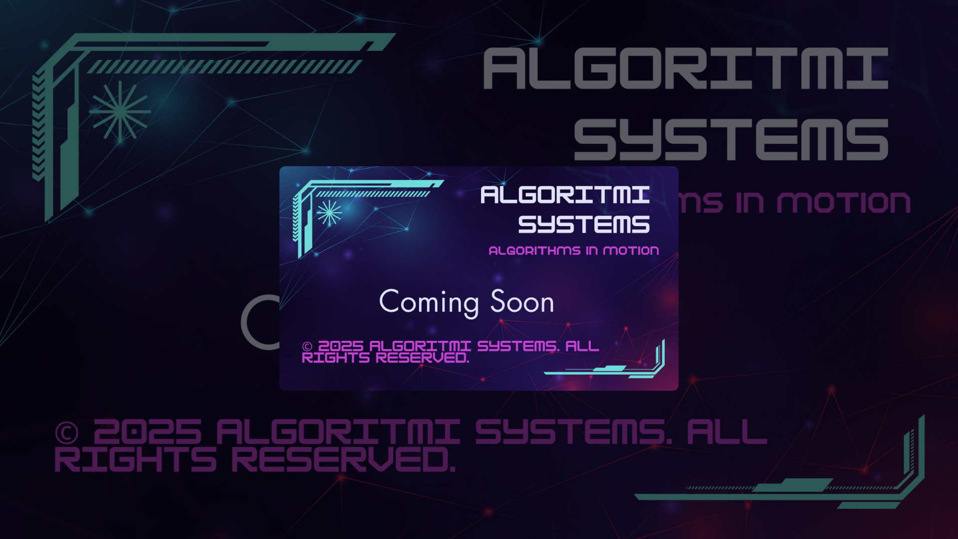 website screenshot of https://algoritmisystems.com/
