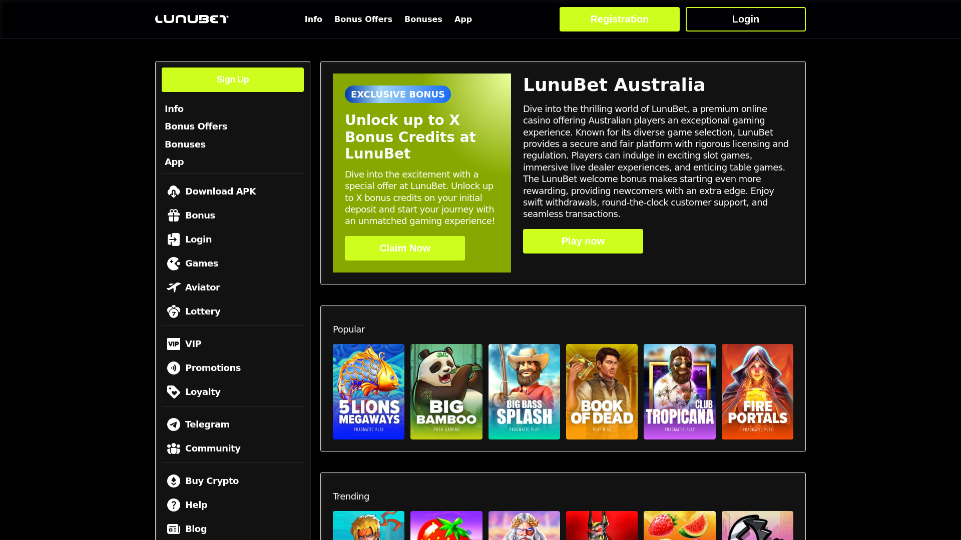 website screenshot of https://lunubetaustralia-net.pages.dev/