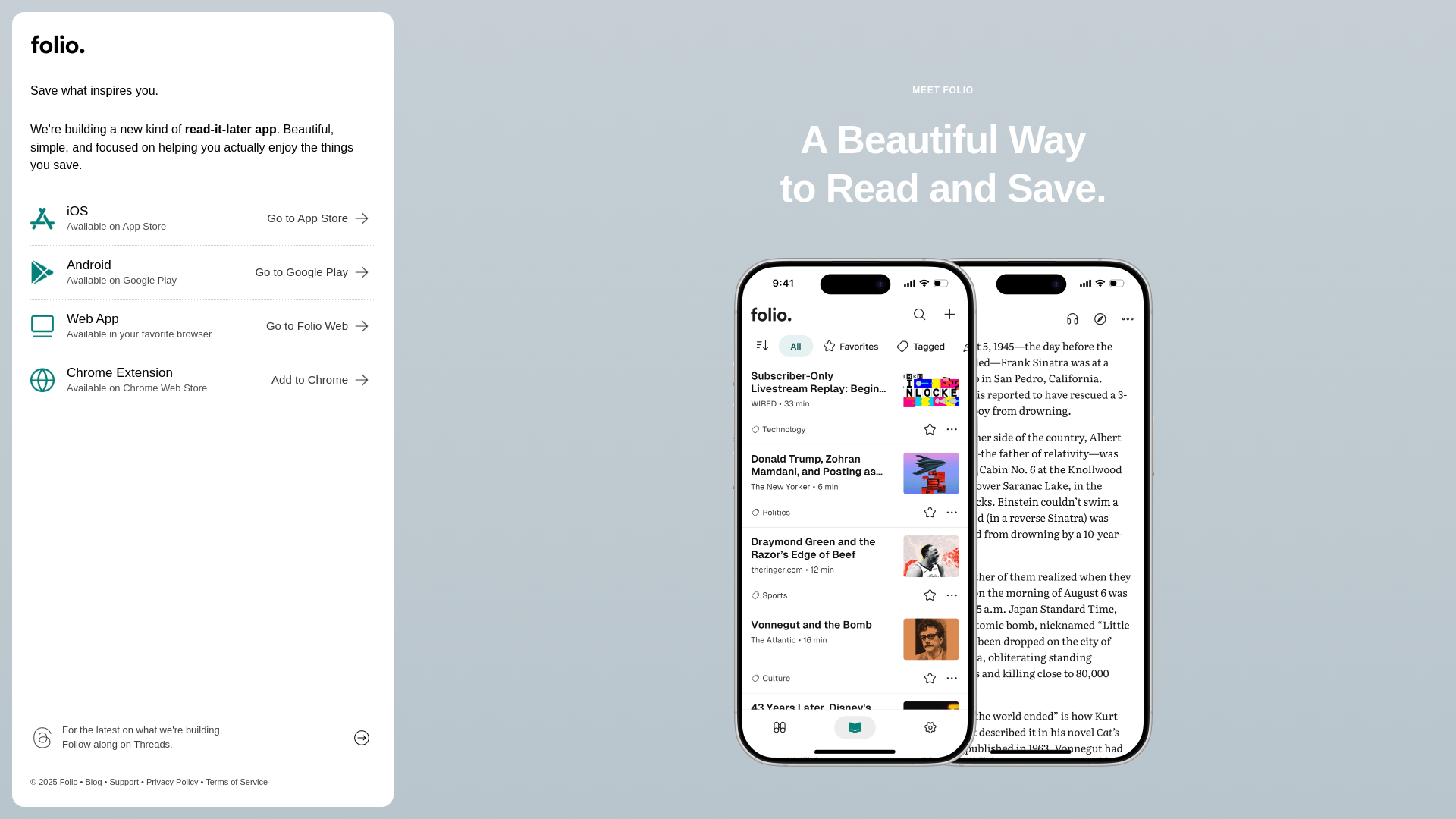 website screenshot of https://savewithfolio.pages.dev/