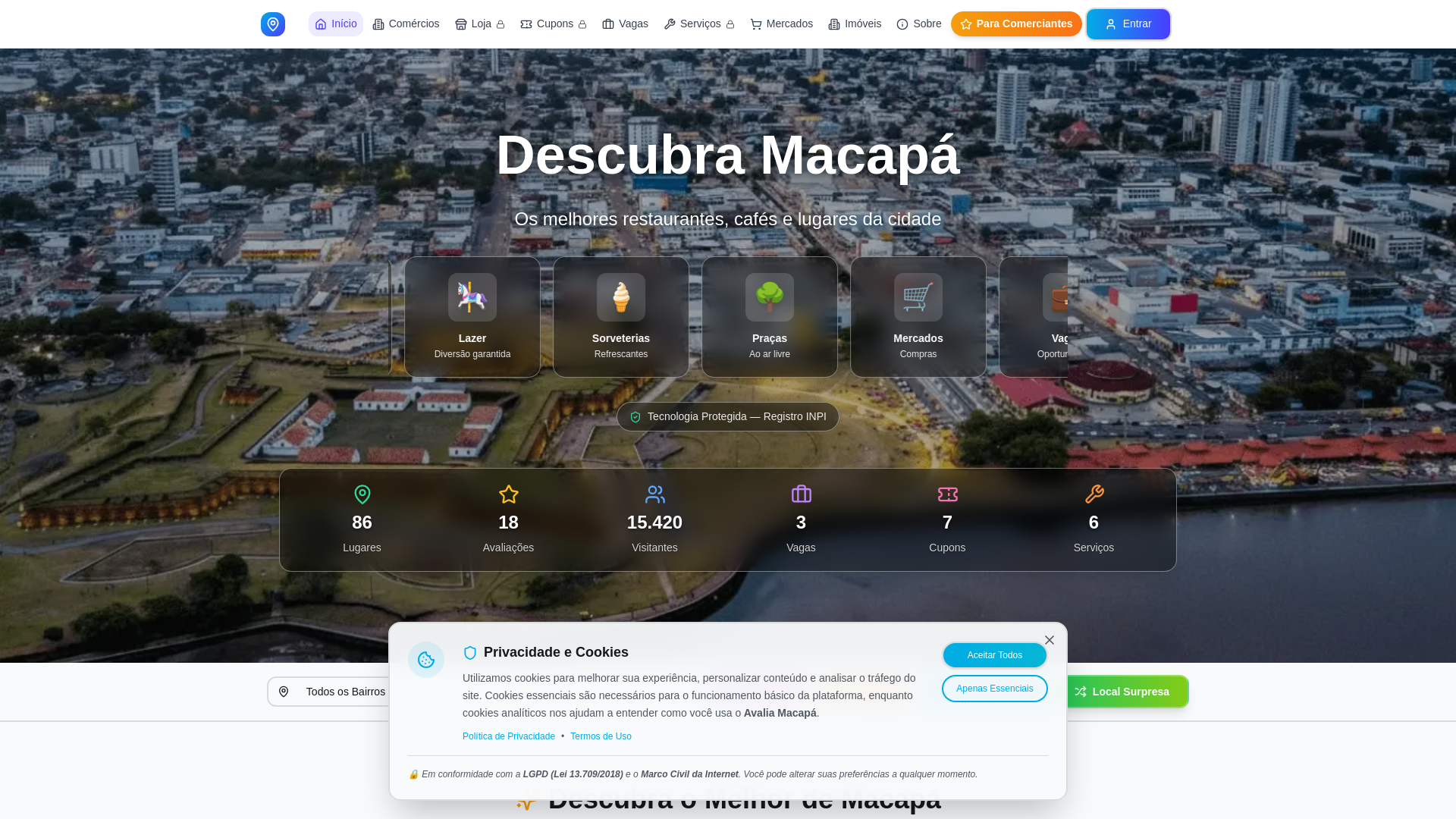 website screenshot of https://avaliamacapa.com.br/