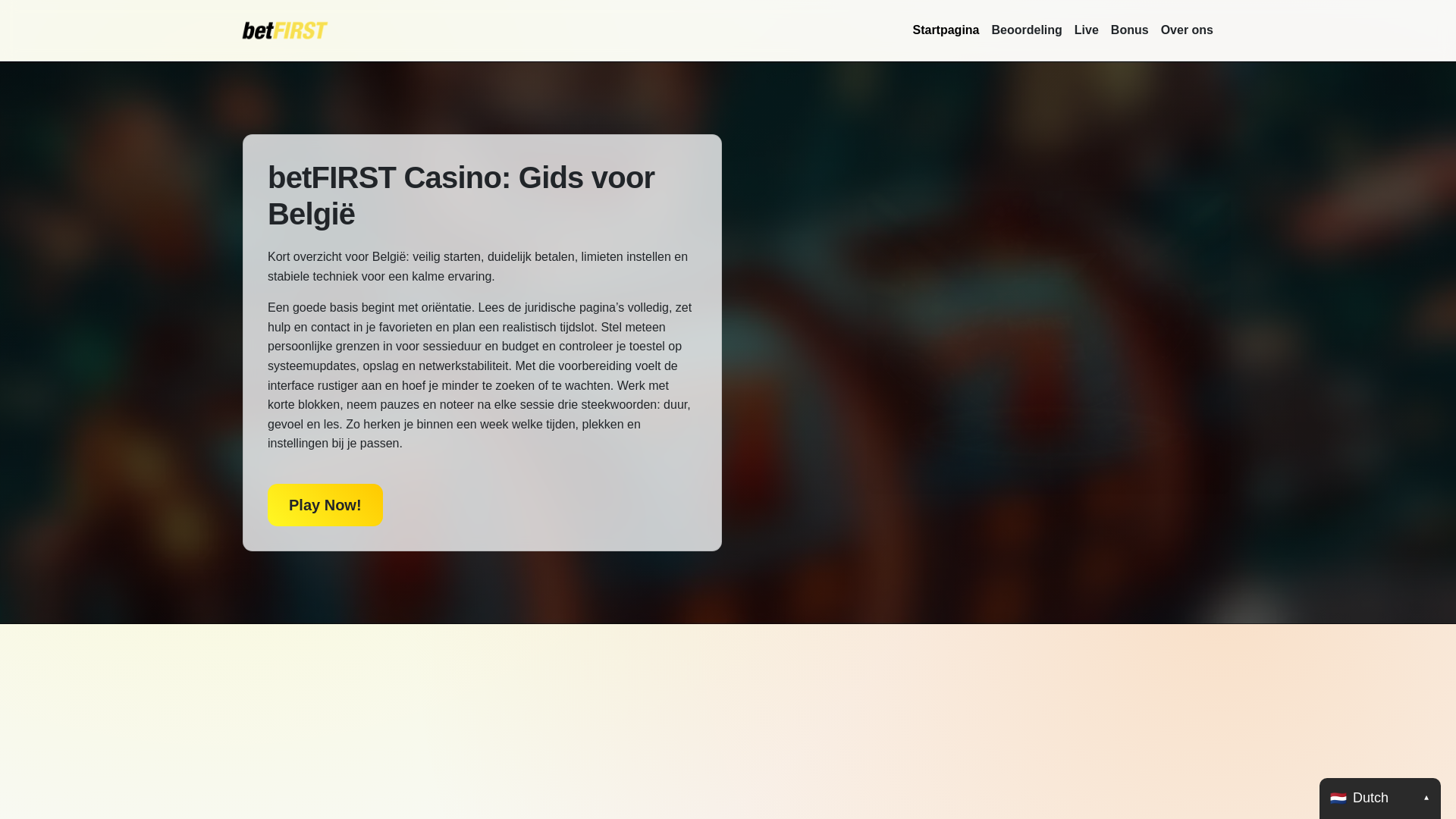 website screenshot of https://bet-first-casino.org/