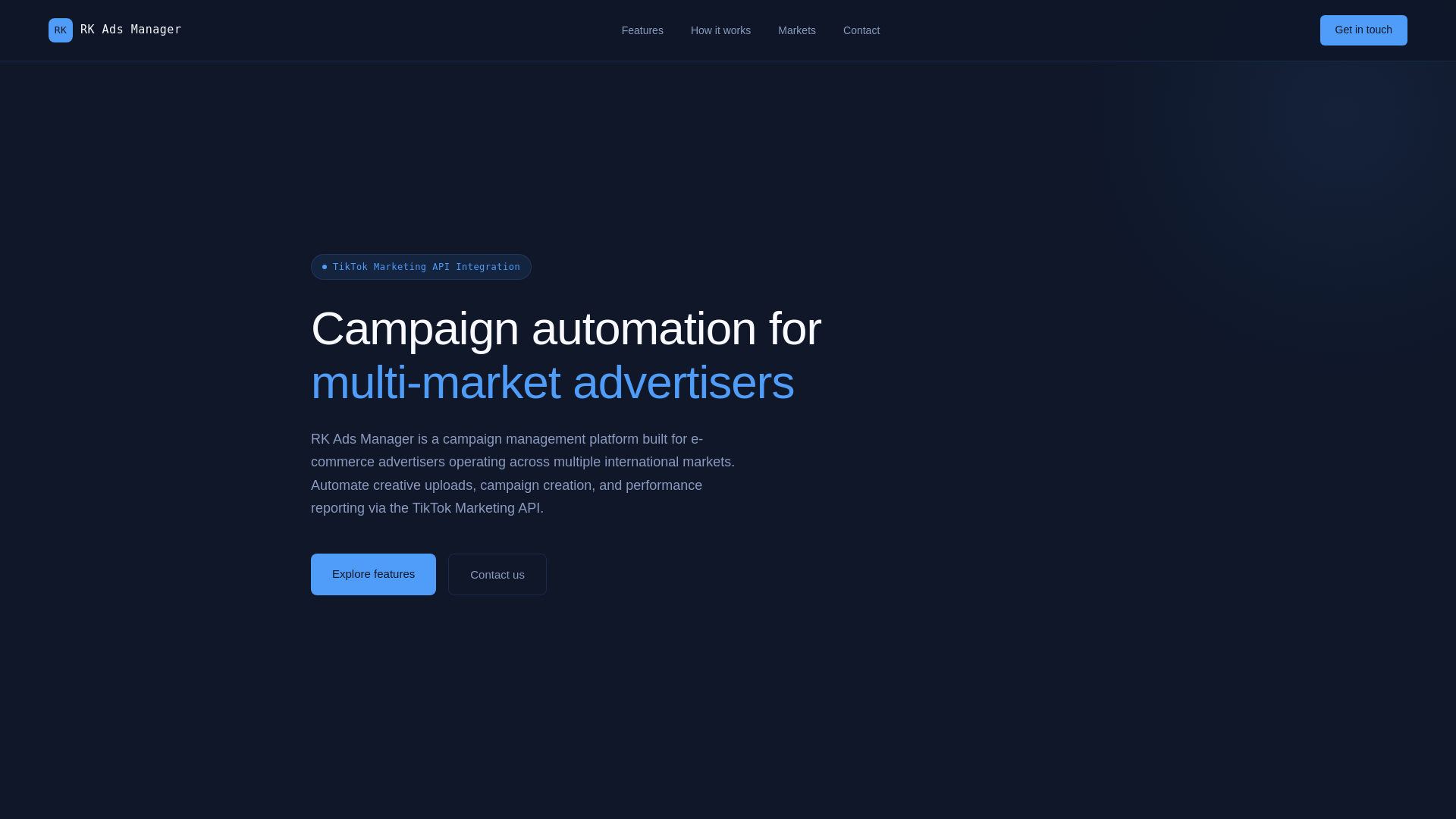 website screenshot of https://rkadsmanager.pages.dev/