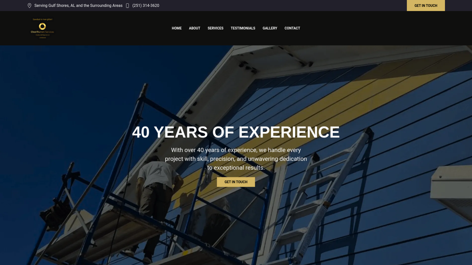 website screenshot of https://chadburnettservicesal.com