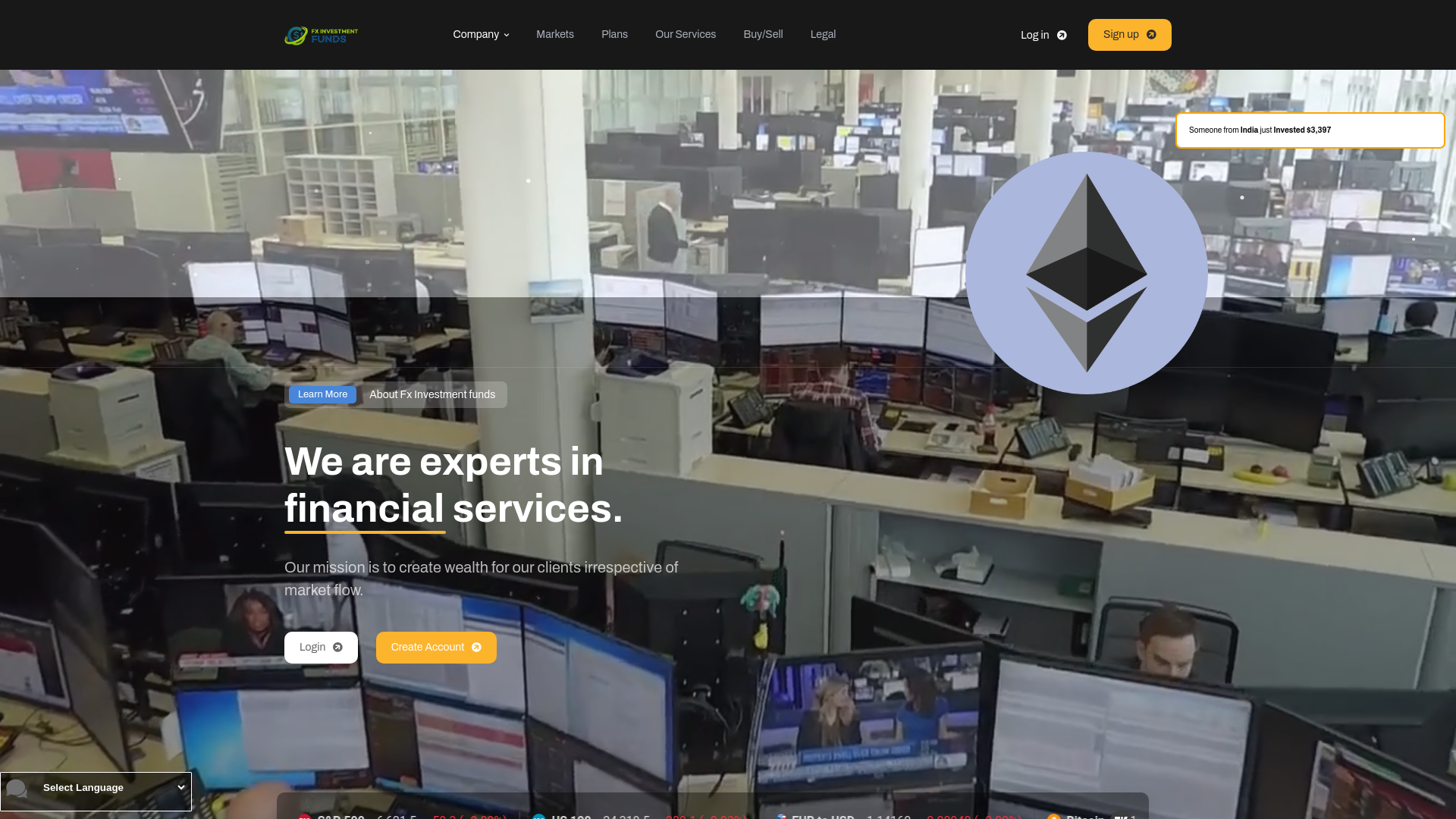 website screenshot of http://www.fxinvestmentfunds.com/