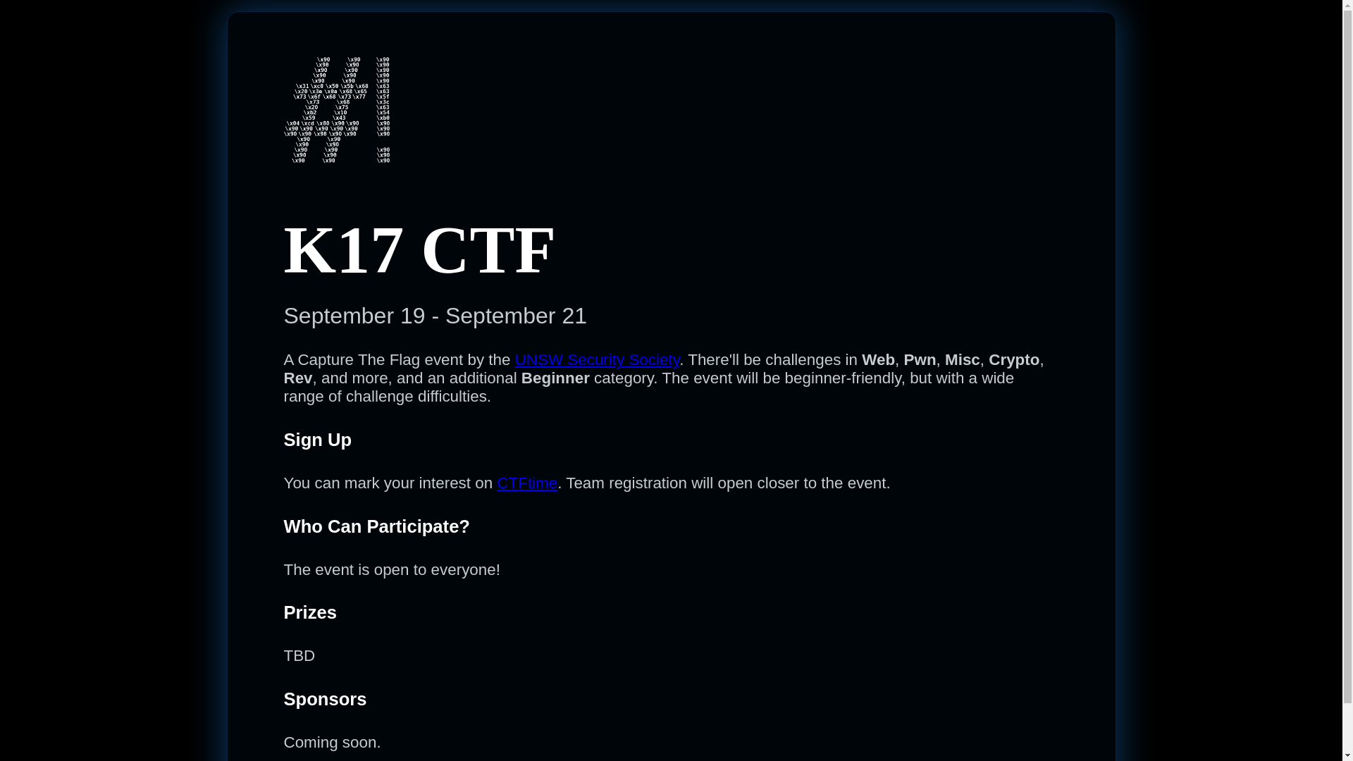 website screenshot of https://k17-ctf-static-site.pages.dev/