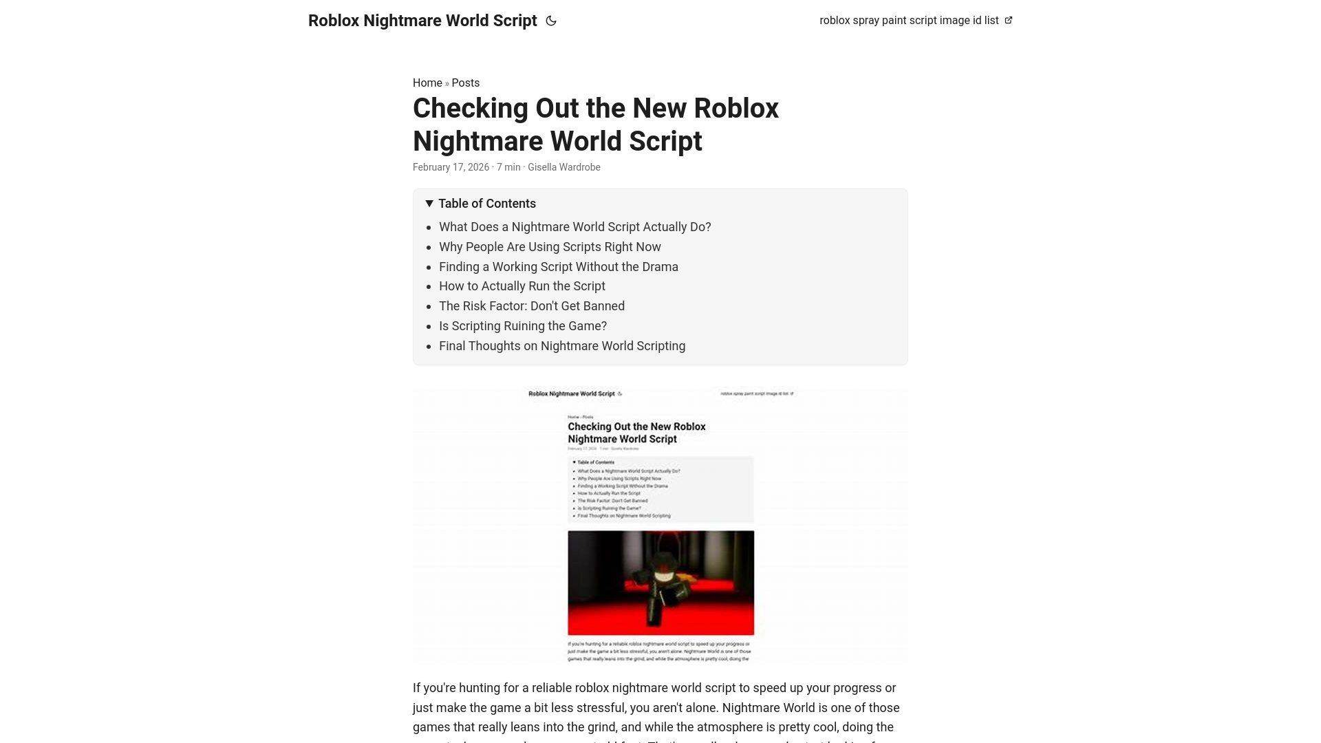 website screenshot of https://roblox-nightmare-world-script.pages.dev/