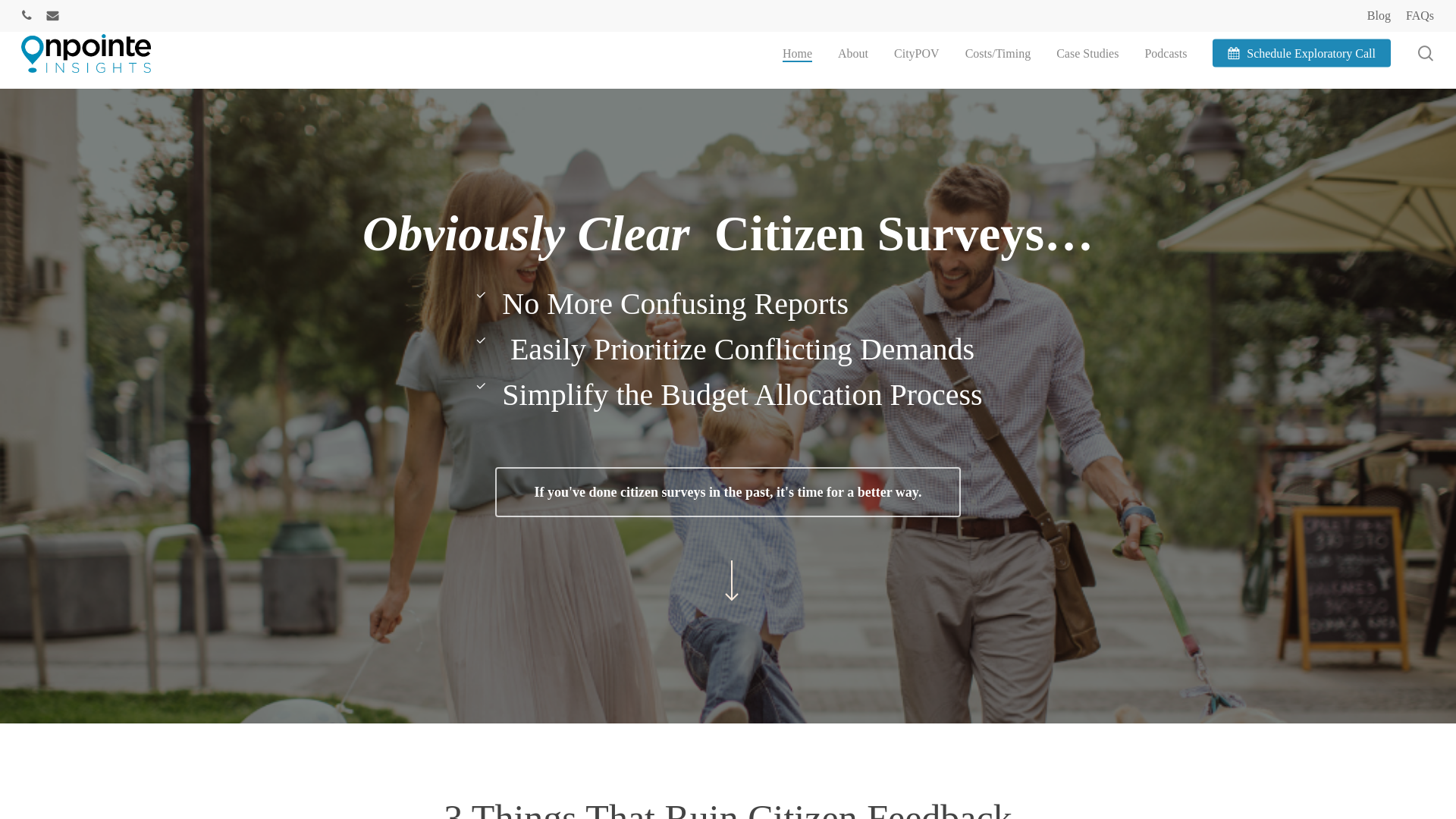 website screenshot of https://onpointe-insights46.com/