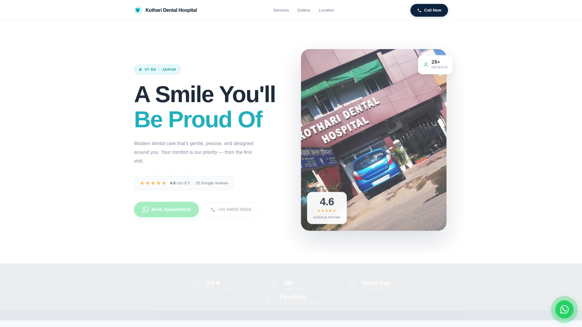 website screenshot of https://kothari-dental-hospital-jaipur.pages.dev/