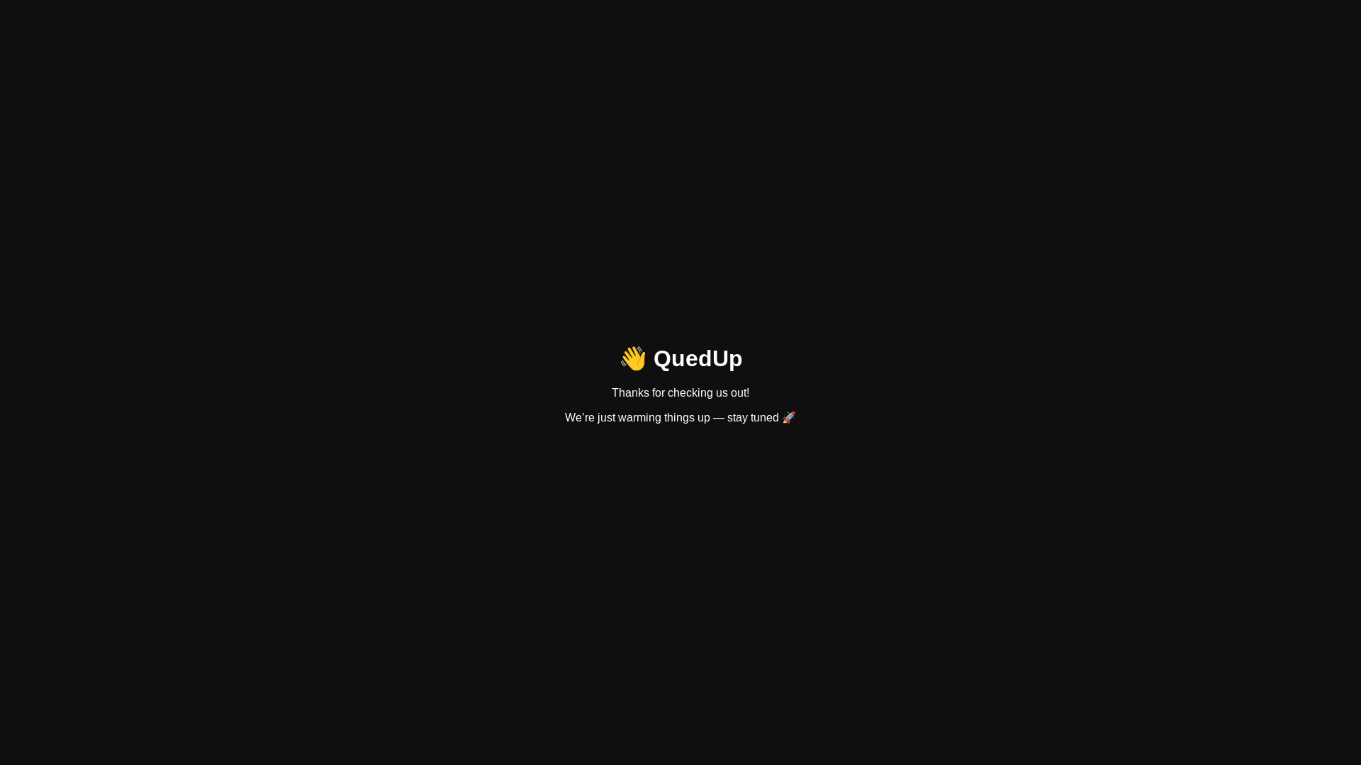 website screenshot of https://quedup-temp.pages.dev/