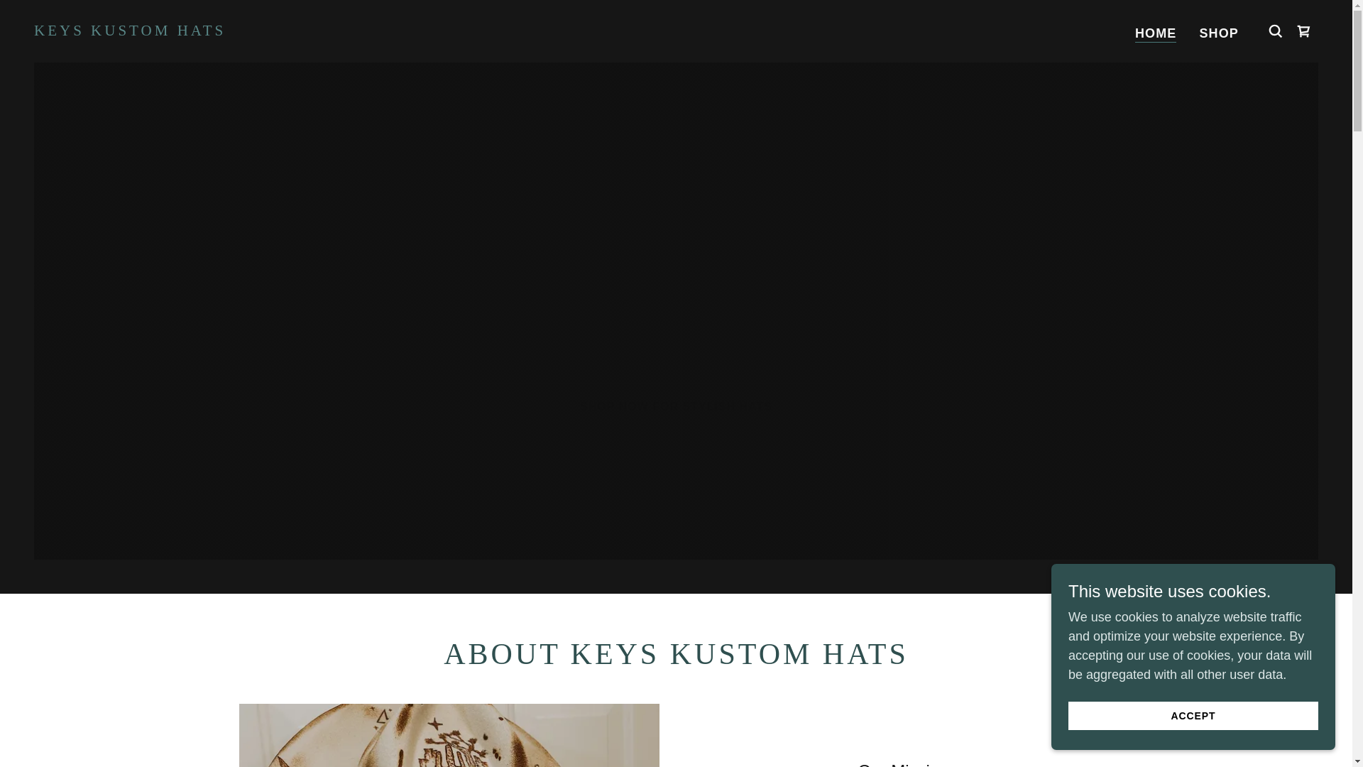 website screenshot of https://keyskustomhats.com/