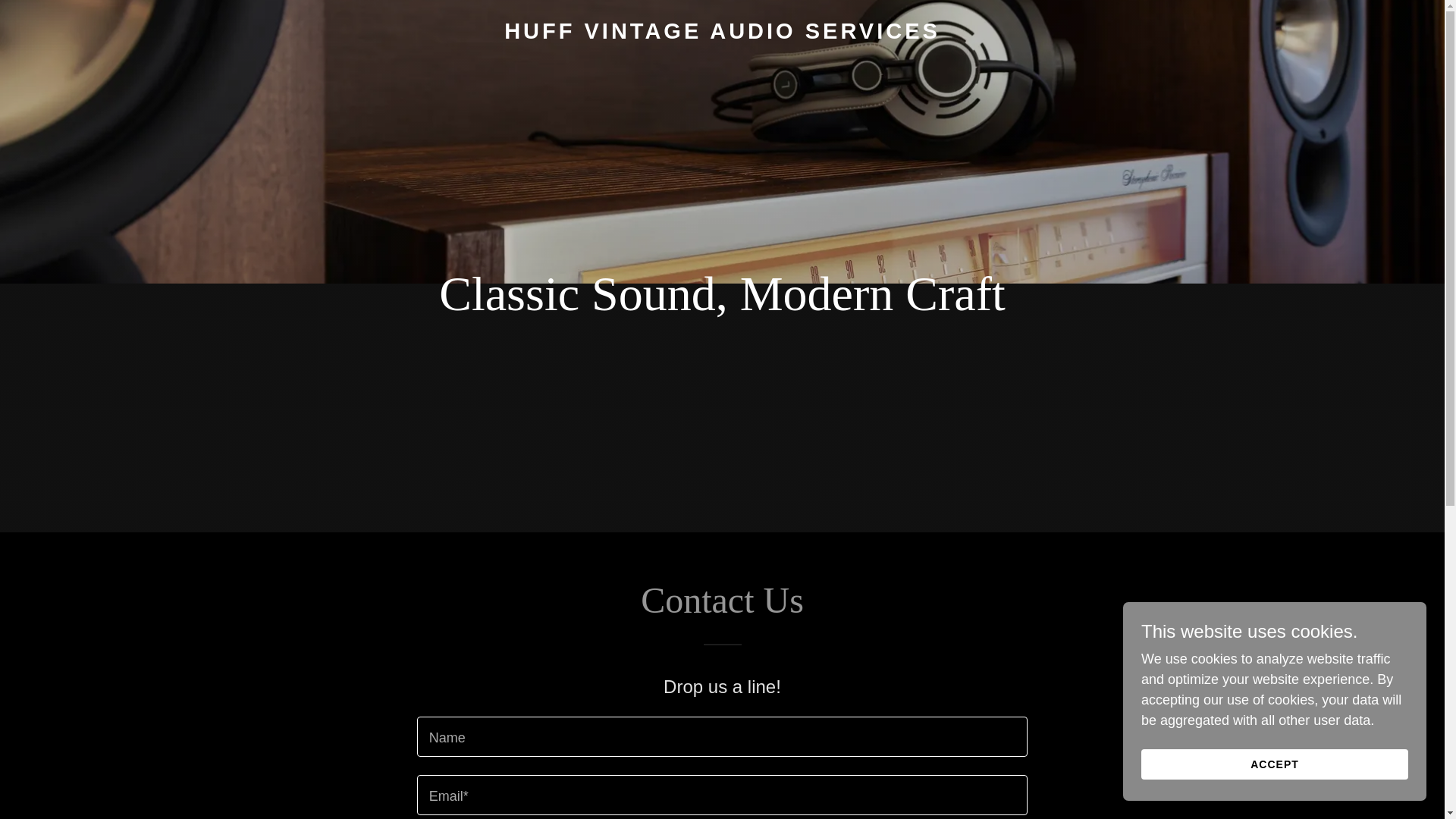 website screenshot of https://huffvintageaudio.com/
