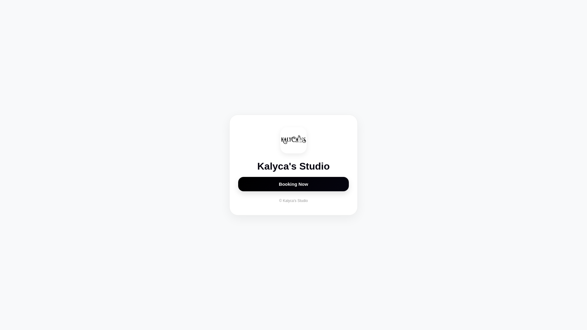 website screenshot of https://kalyca-bookings.pages.dev/