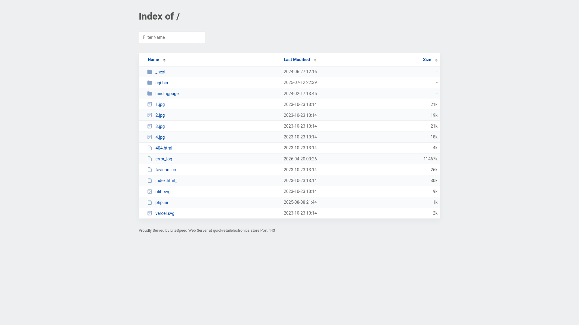 website screenshot of https://quickretailelectronics.store/