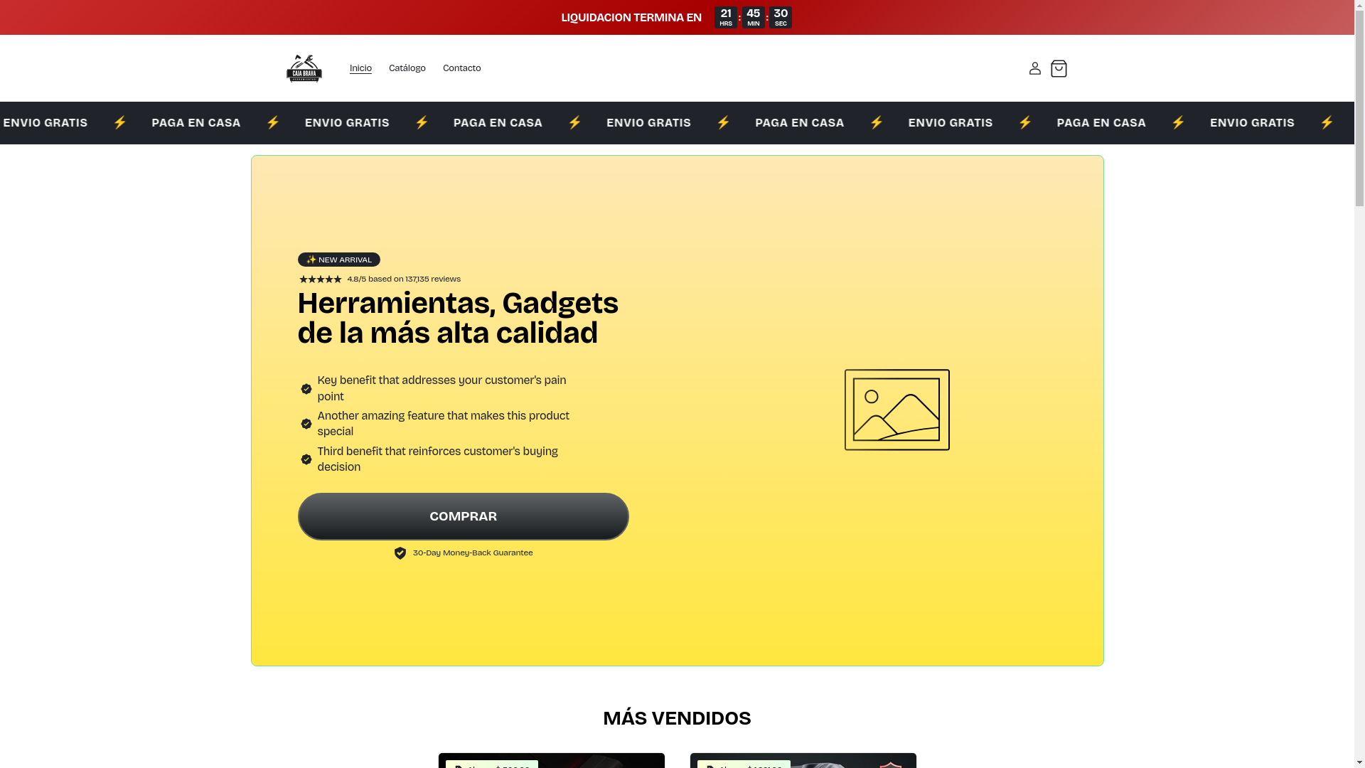 website screenshot of https://cajabrava.com.mx/