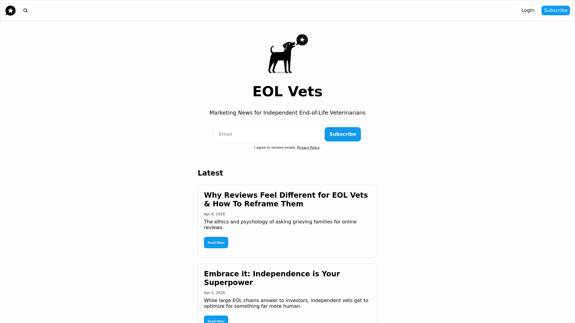 website screenshot of https://eolvets.com/