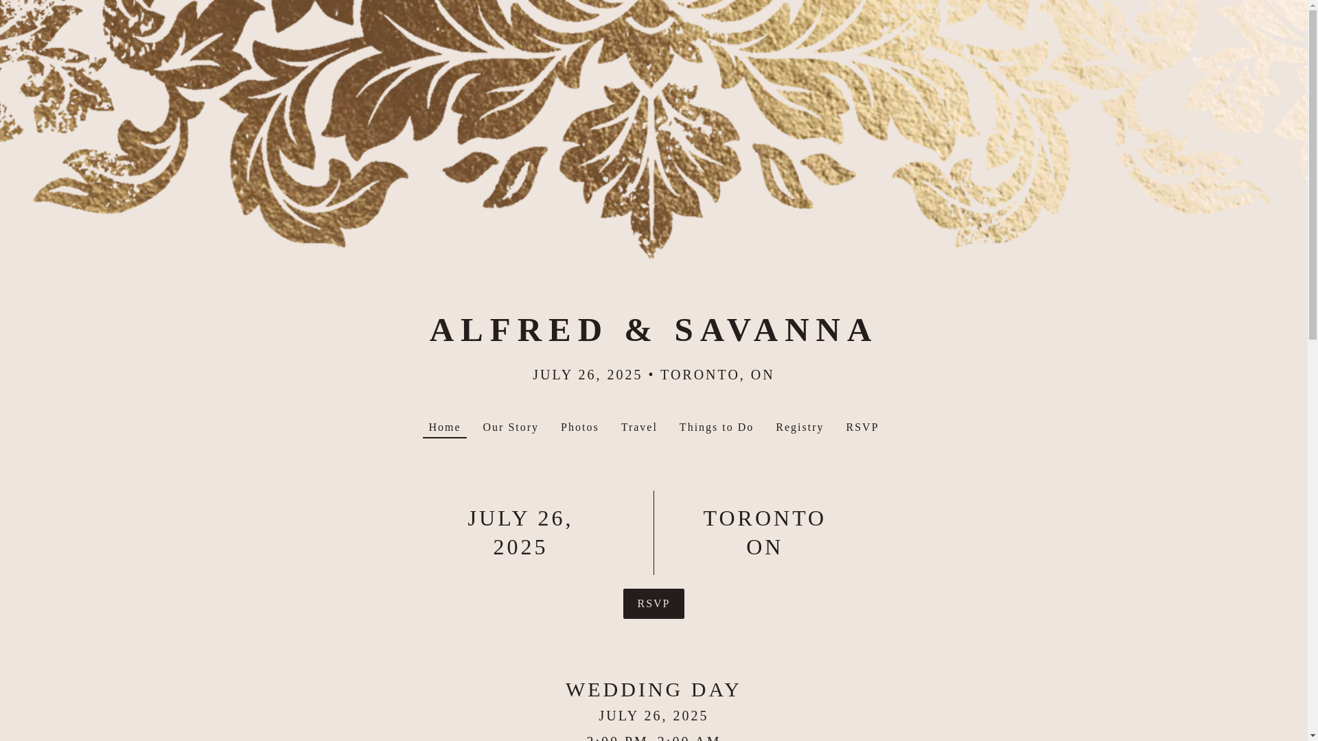 website screenshot of https://alfredandsavanna.us/