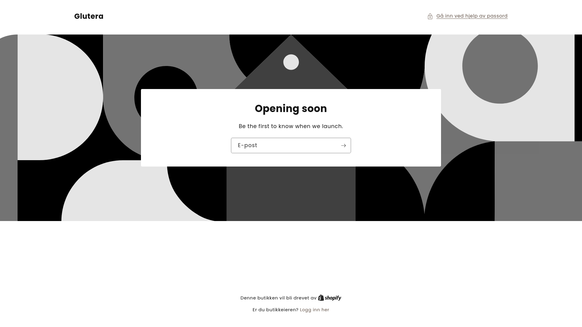 website screenshot of https://glutera.no/