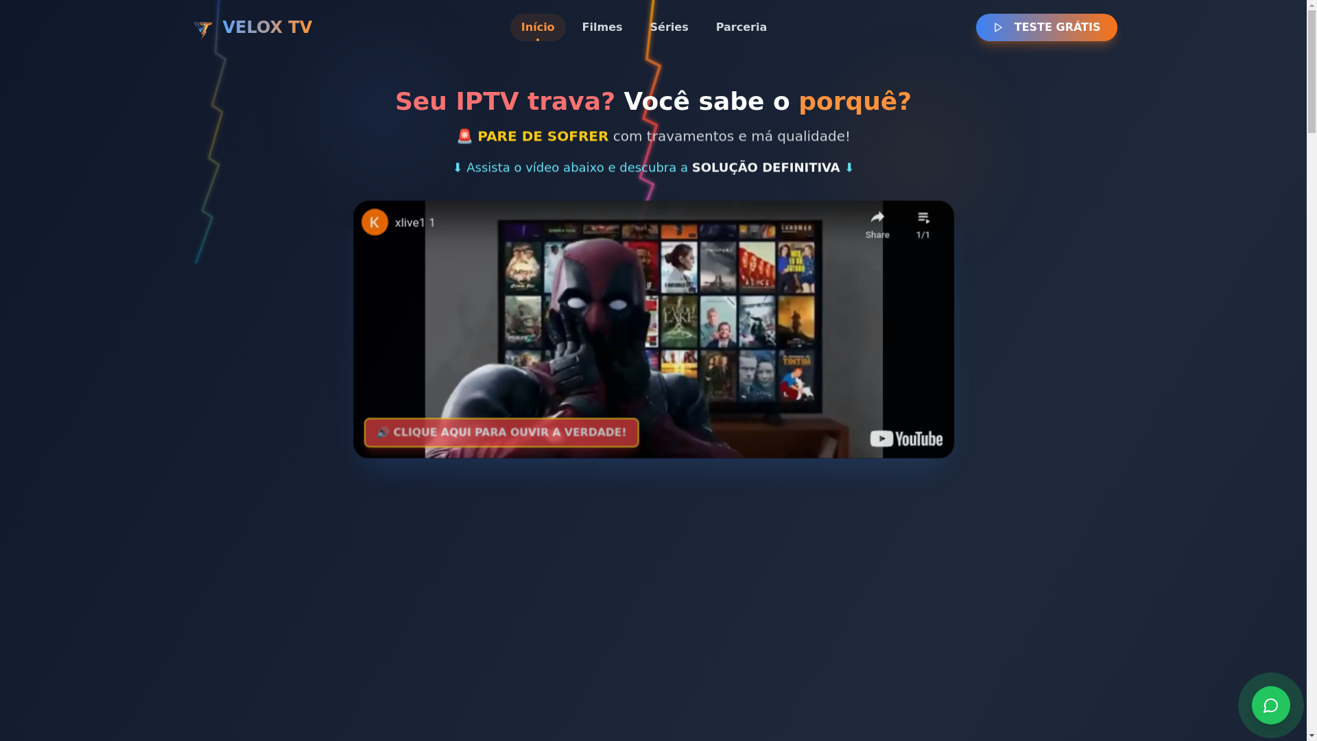 website screenshot of https://veloxtv.site/