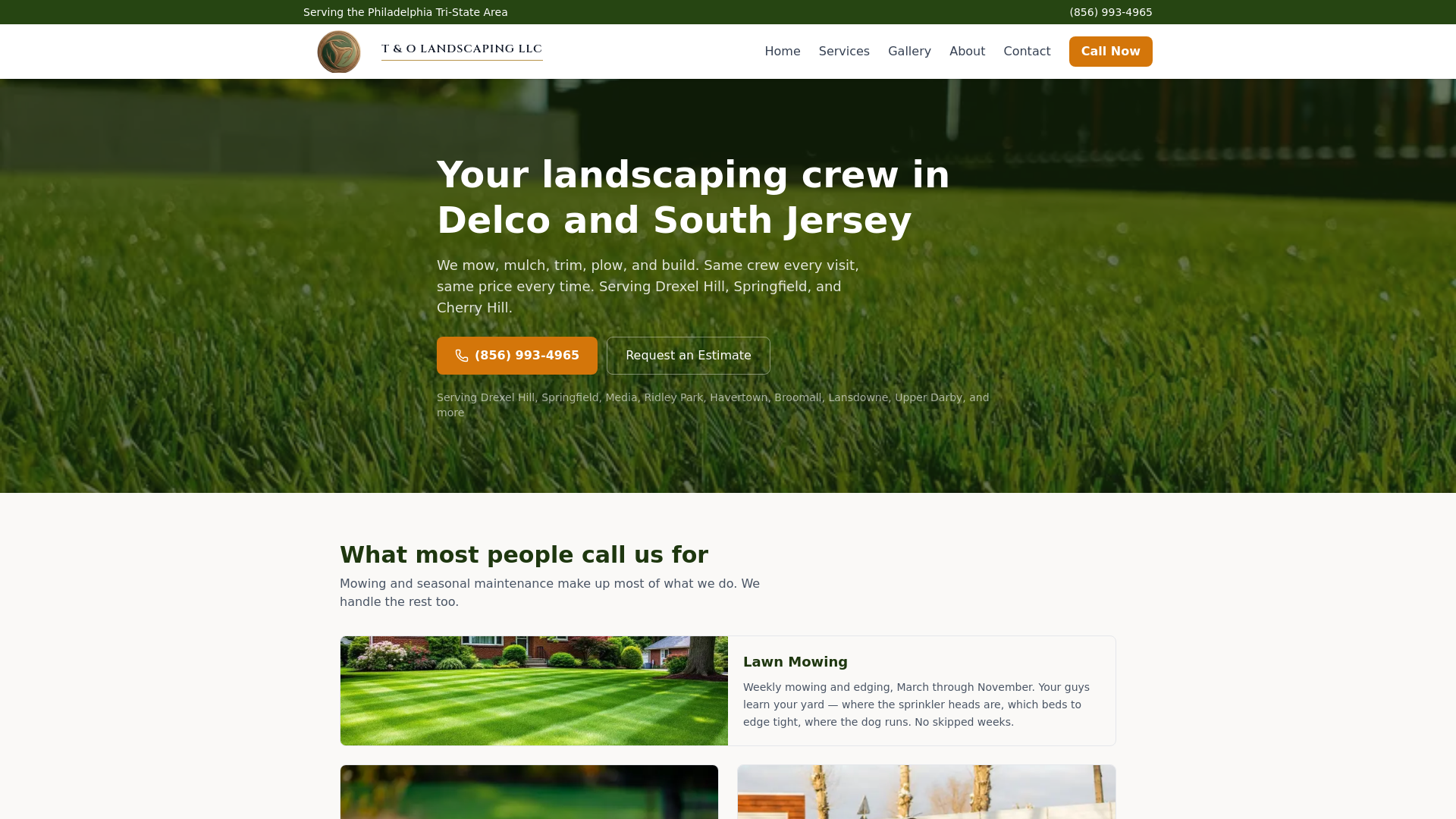website screenshot of https://to-landscaping.com/