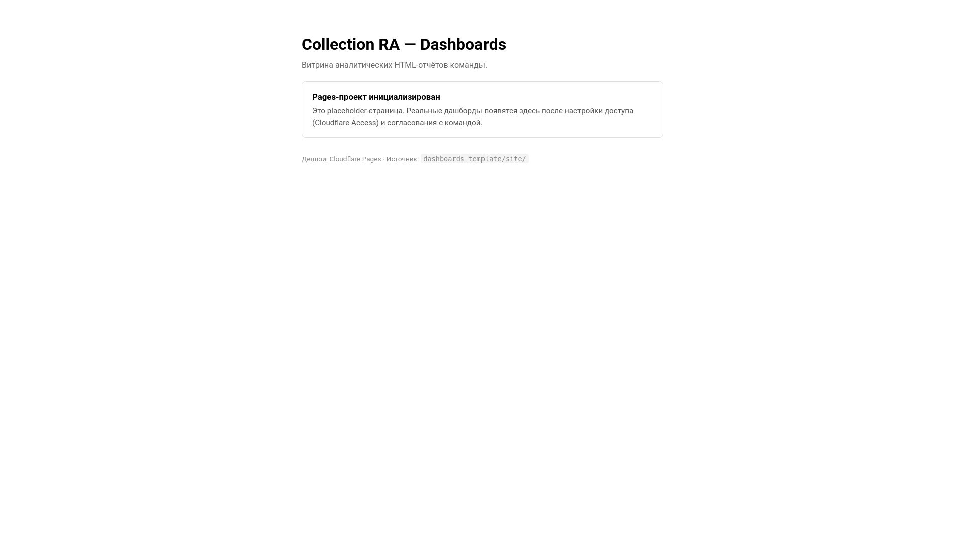 website screenshot of https://collection-ra-dashboards.pages.dev/