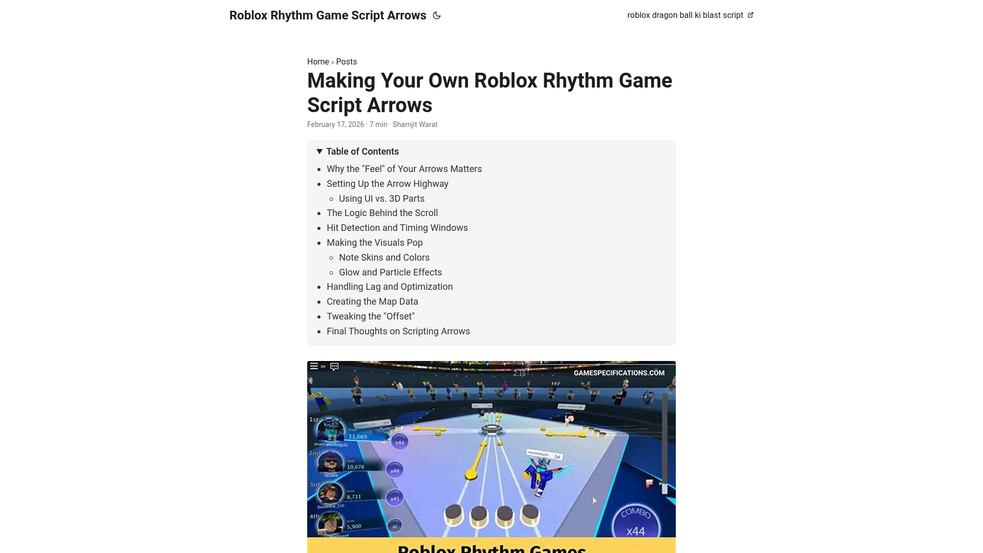 website screenshot of https://roblox-rhythm-game-script-arrows.pages.dev/