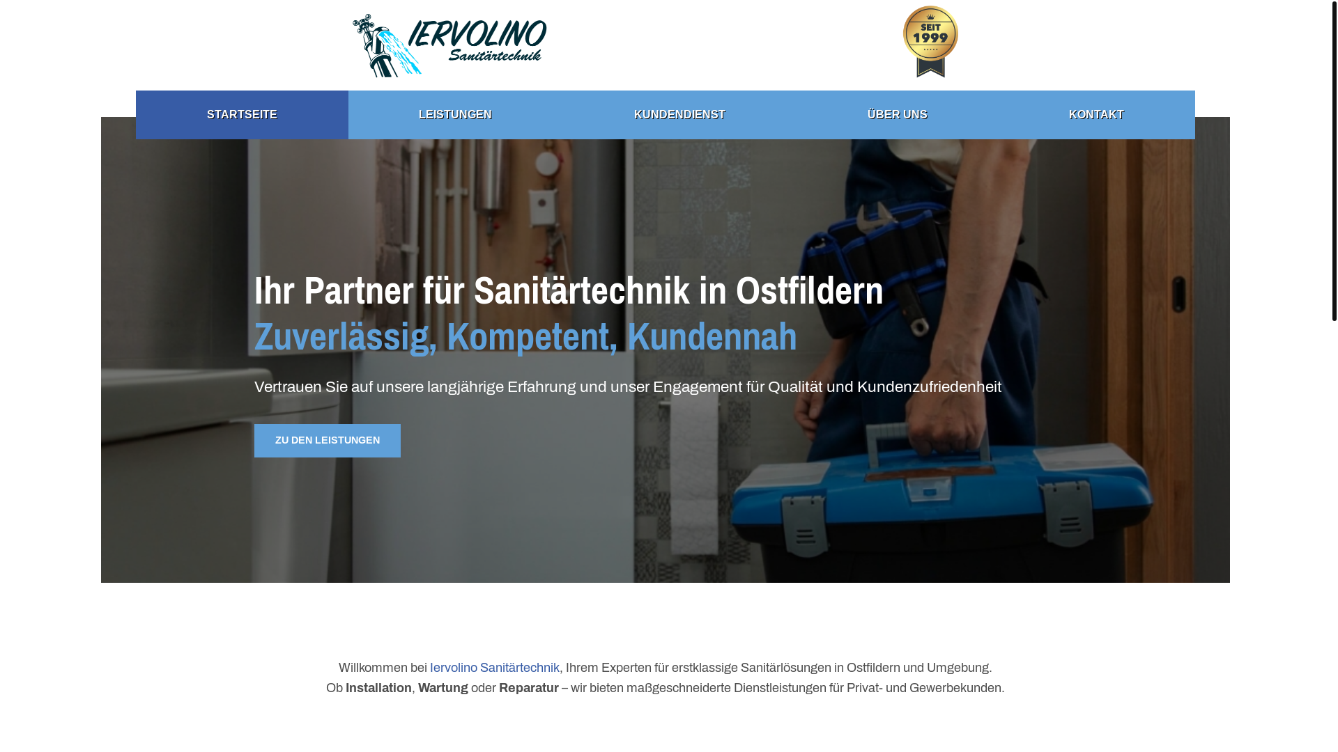 website screenshot of https://iervolino-sanitaer.de/