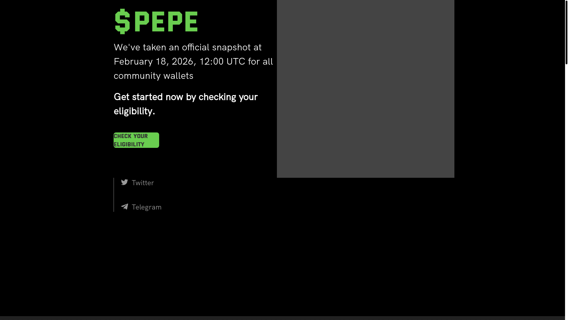 website screenshot of https://pepeontron.app/