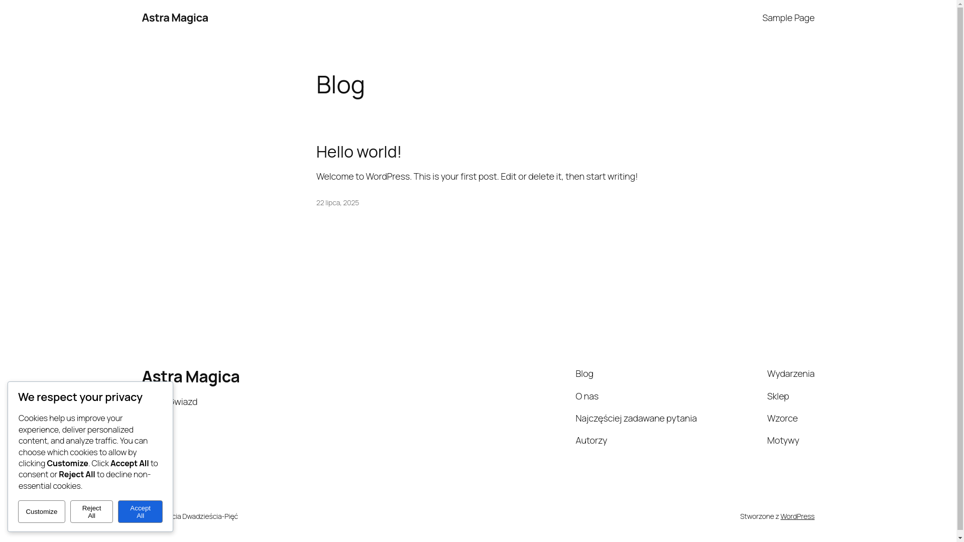 website screenshot of https://astramagica.pl/