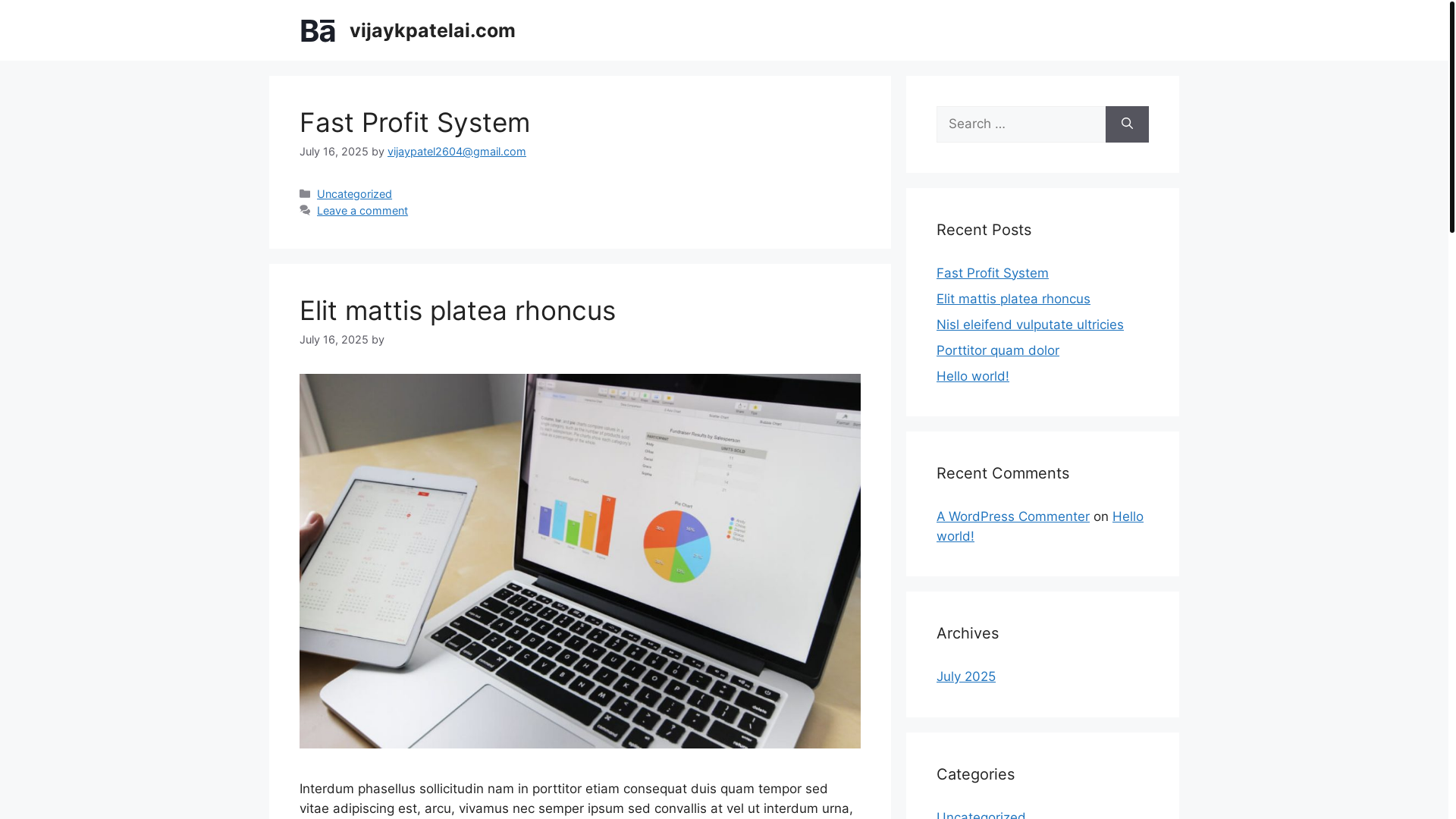 website screenshot of https://vijaykpatelai.com/