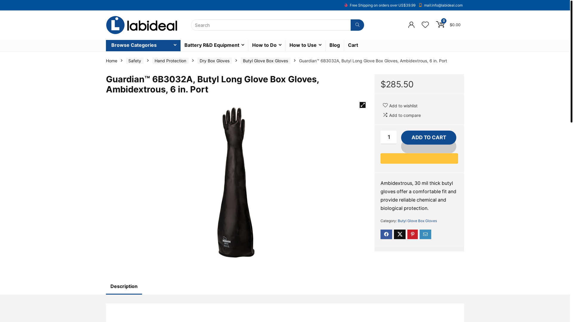 website screenshot of https://www.labideal.com/guardian-6b3032a-butyl-long-glove-box-gloves-ambidextrous-6-in-port