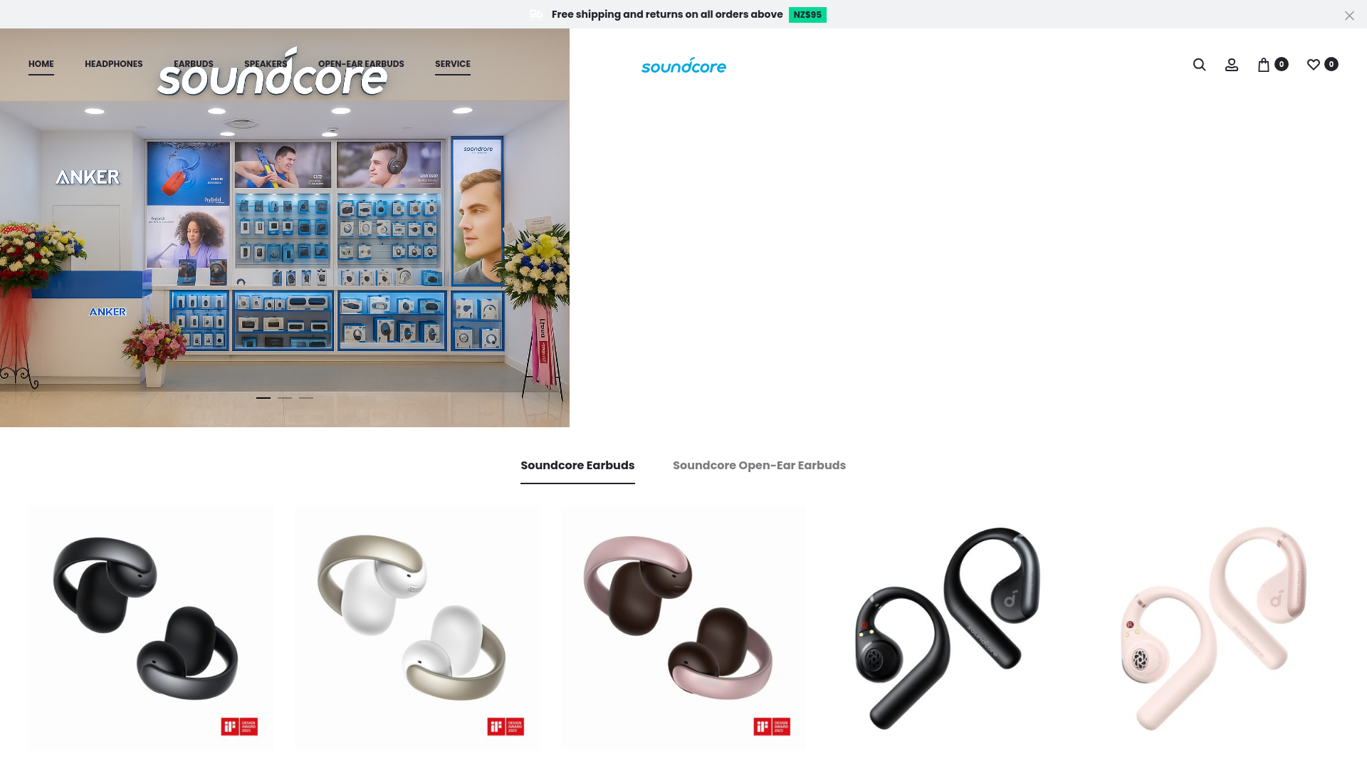 website screenshot of https://soundcorenewzealand.com/